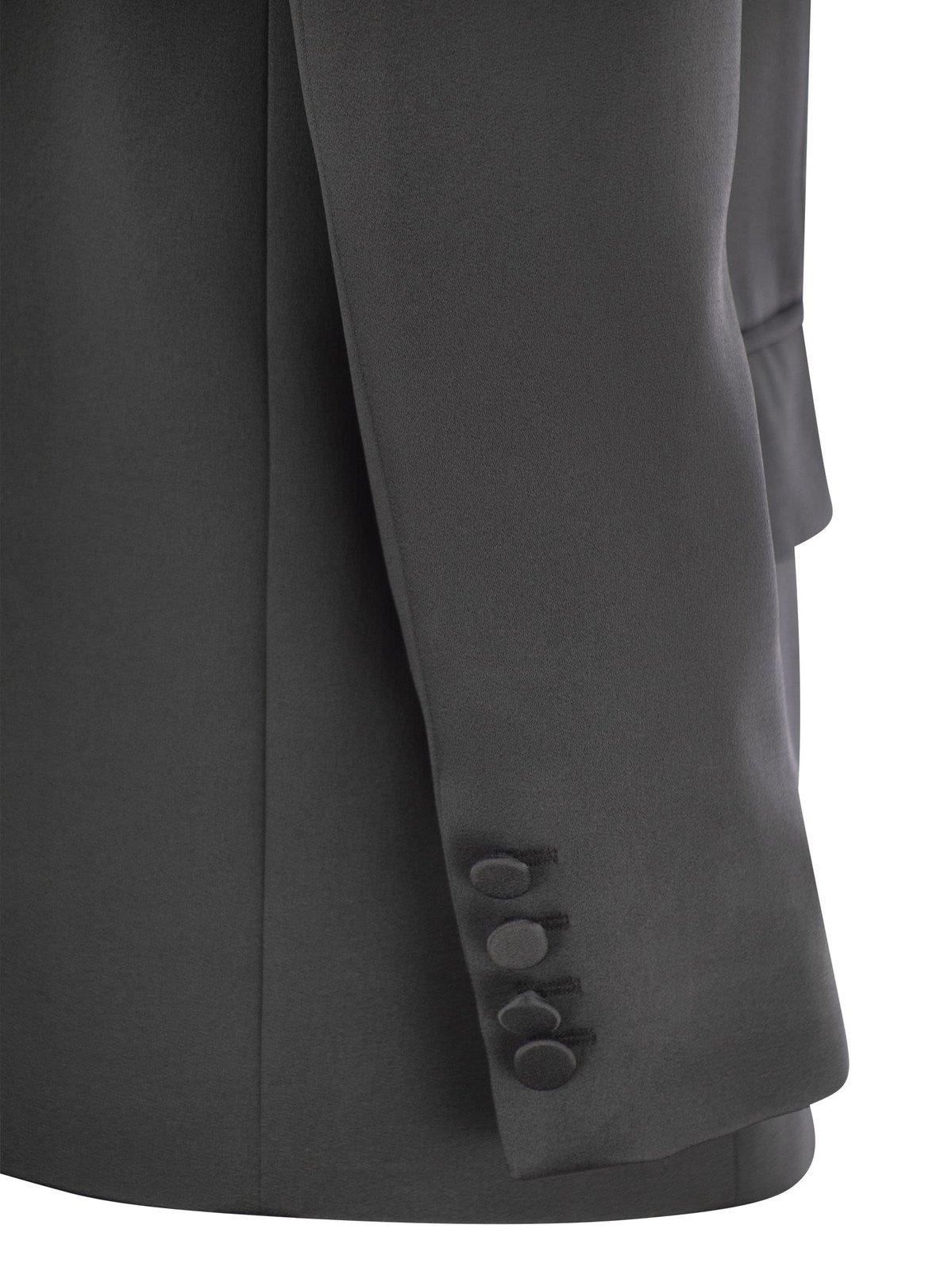 Shop Max Mara Teiera Double-breasted Blazer In Basalto