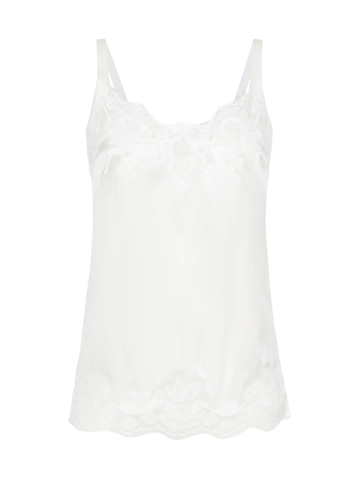 Dolce & Gabbana Lace Camisole In Bianco Naturale