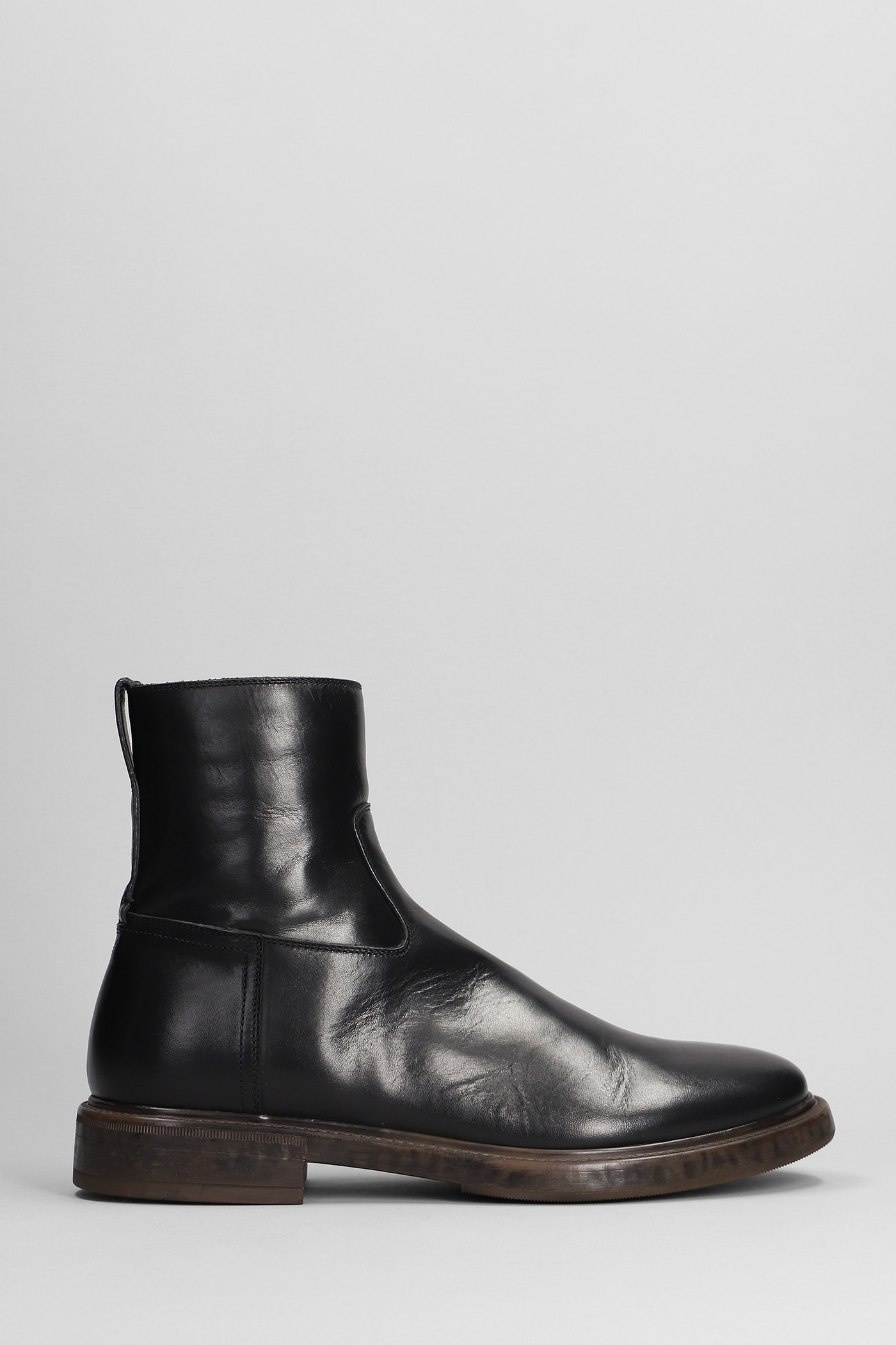 Silvano Sassetti Low Heels Ankle Boots In Black Leather