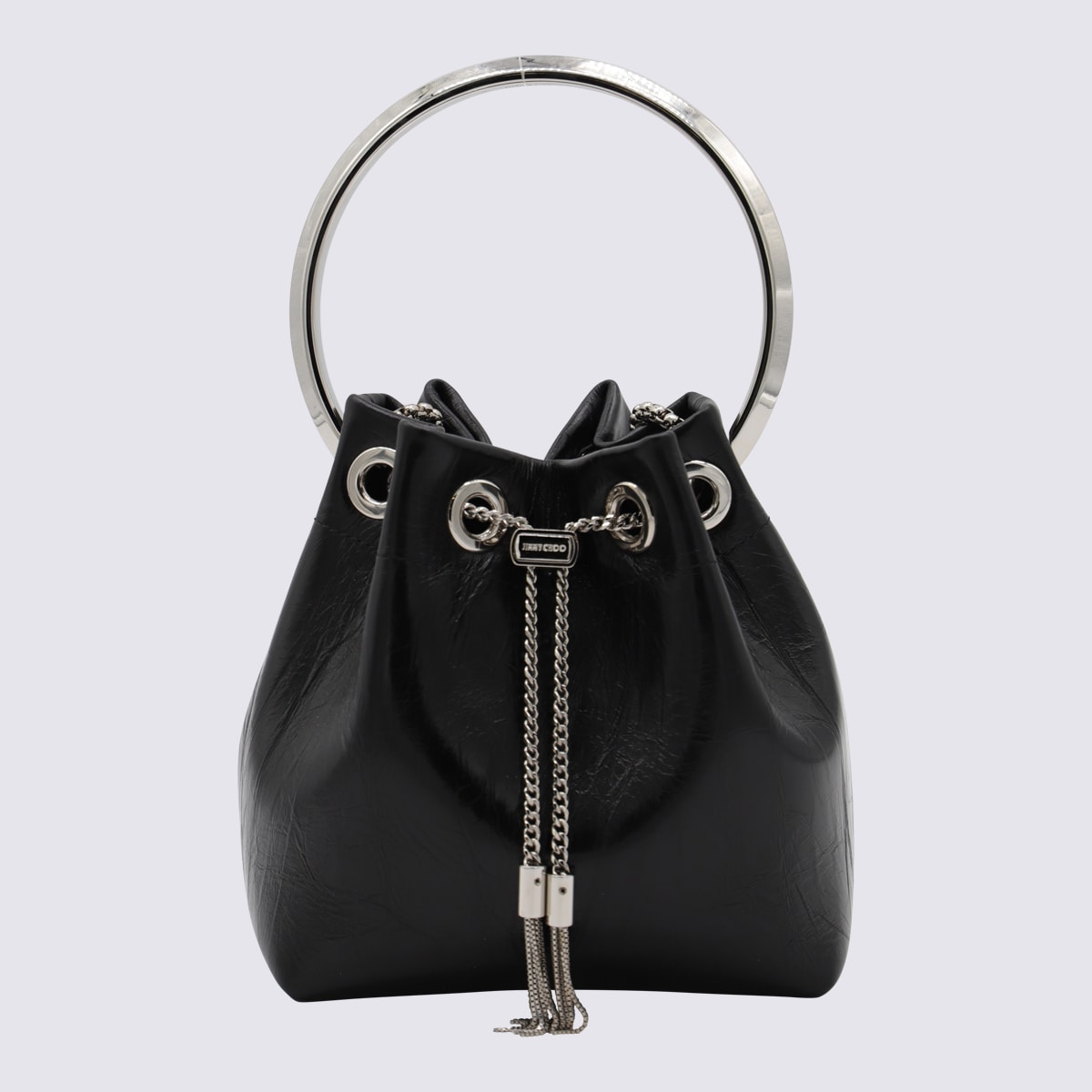 Black Leather Top Handle Bag