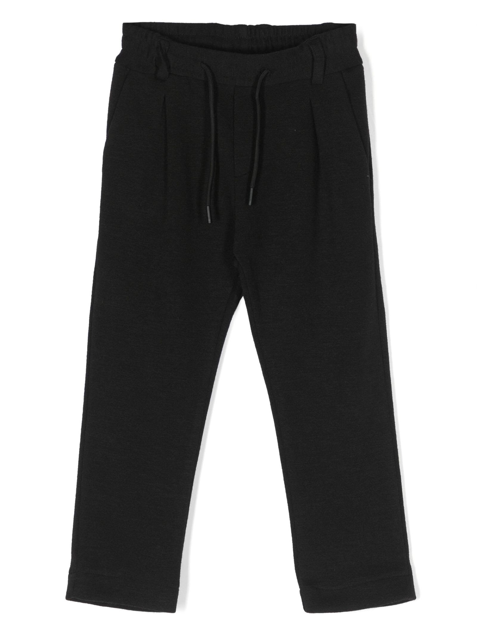 PAOLO PECORA BLACK POLYESTER TROUSERS