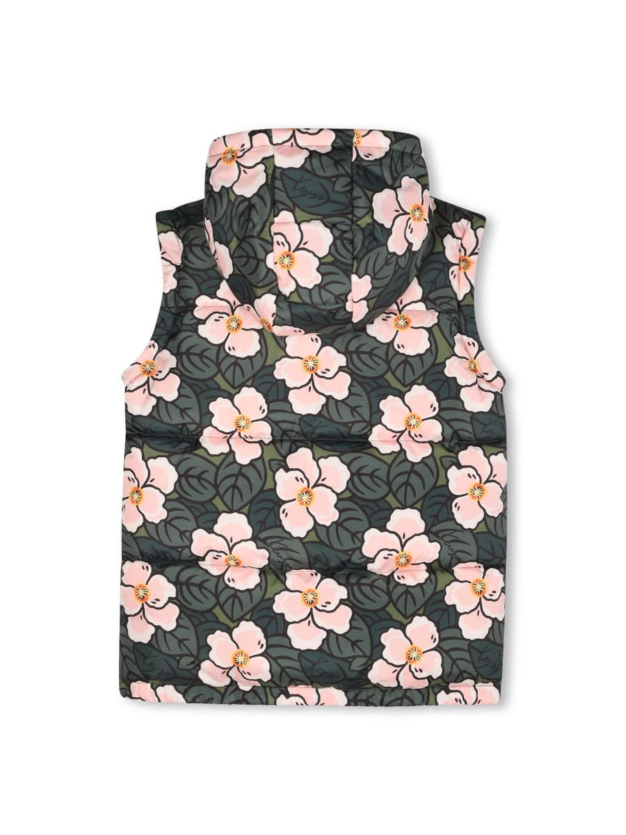 Kenzo Floral-print Puffer Jacket In Pink