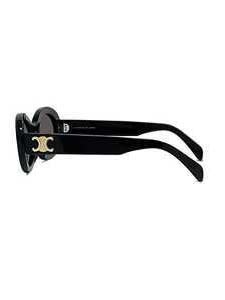 Celine Triomphe Logo Oval Acetate Sunglasses In Nero