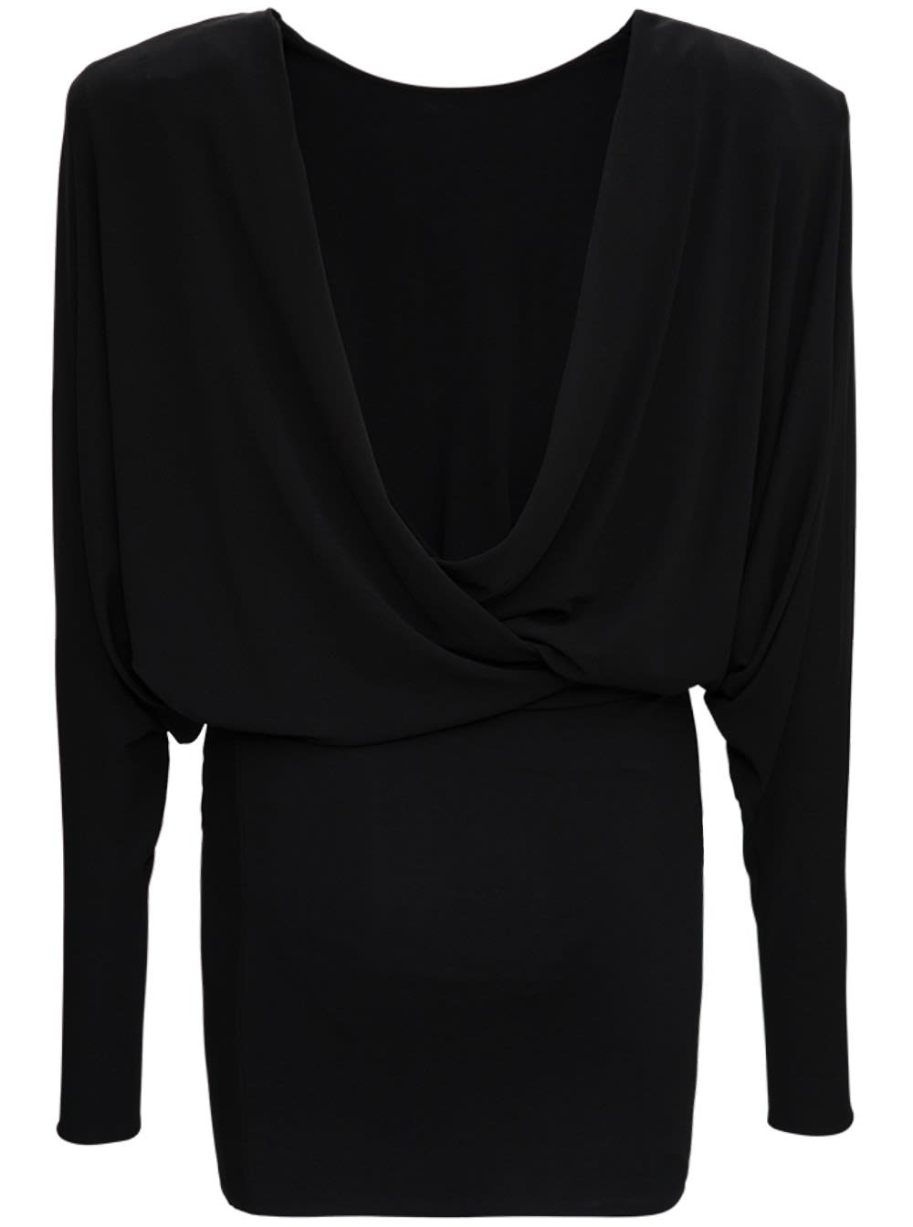 Alexandre Vauthier Black Cotton Midi Dress With Back Neckline