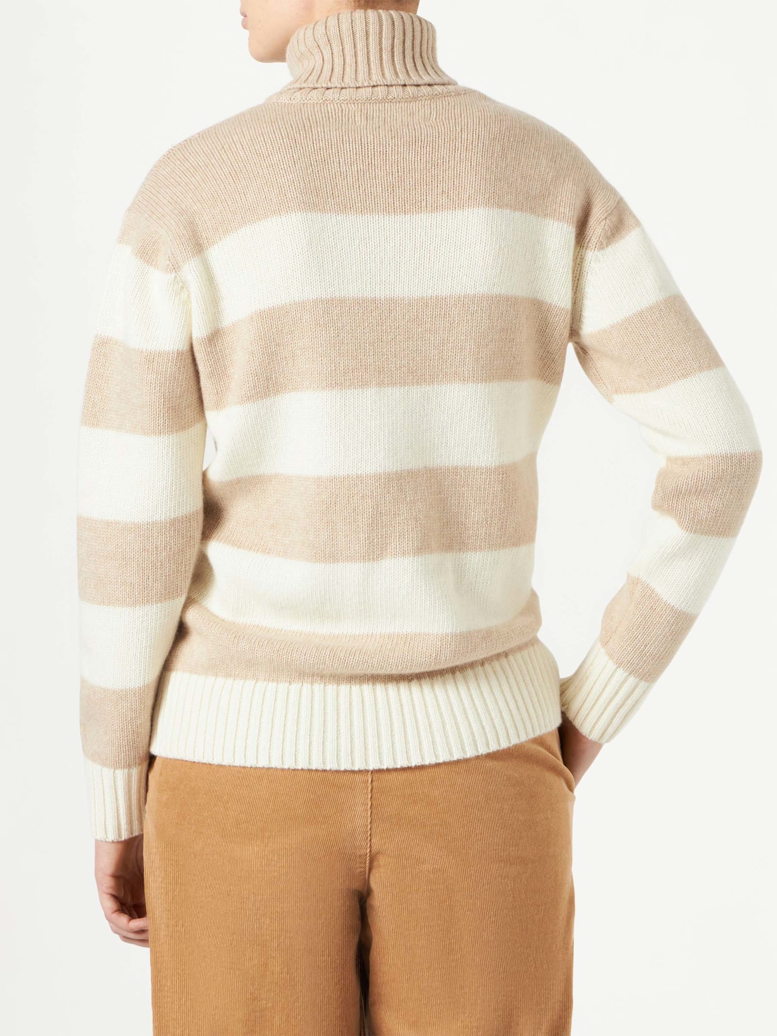 Mc2 Saint Barth Woman Turtleneck Sweater St. Barth Queen Print In Brown