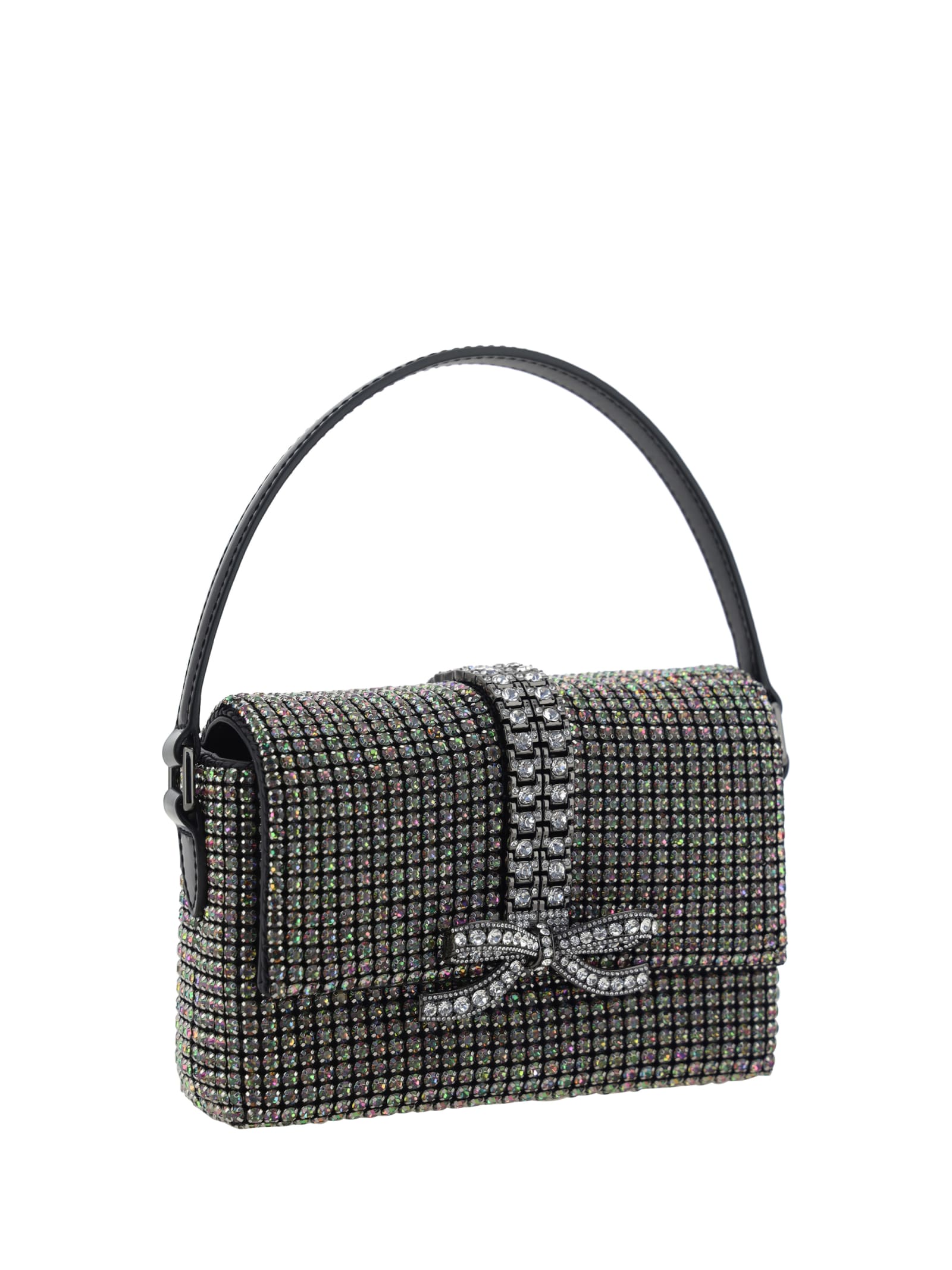 Shop Self-portrait Strass Baguette Handbag In Multi