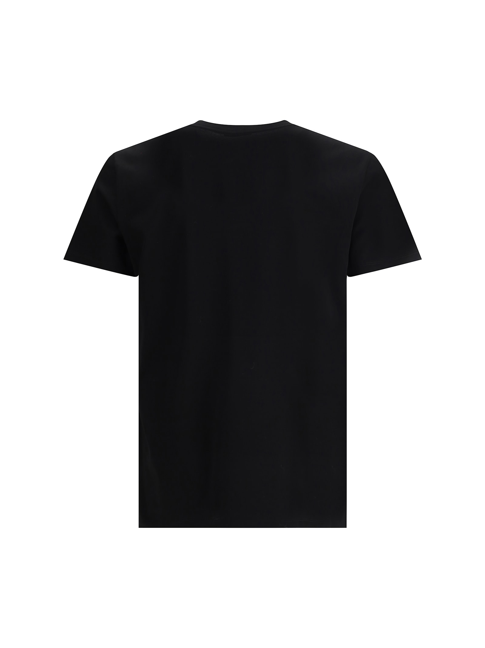 Moncler Crewneck T Shirt Featuring Multiple Patches In Black