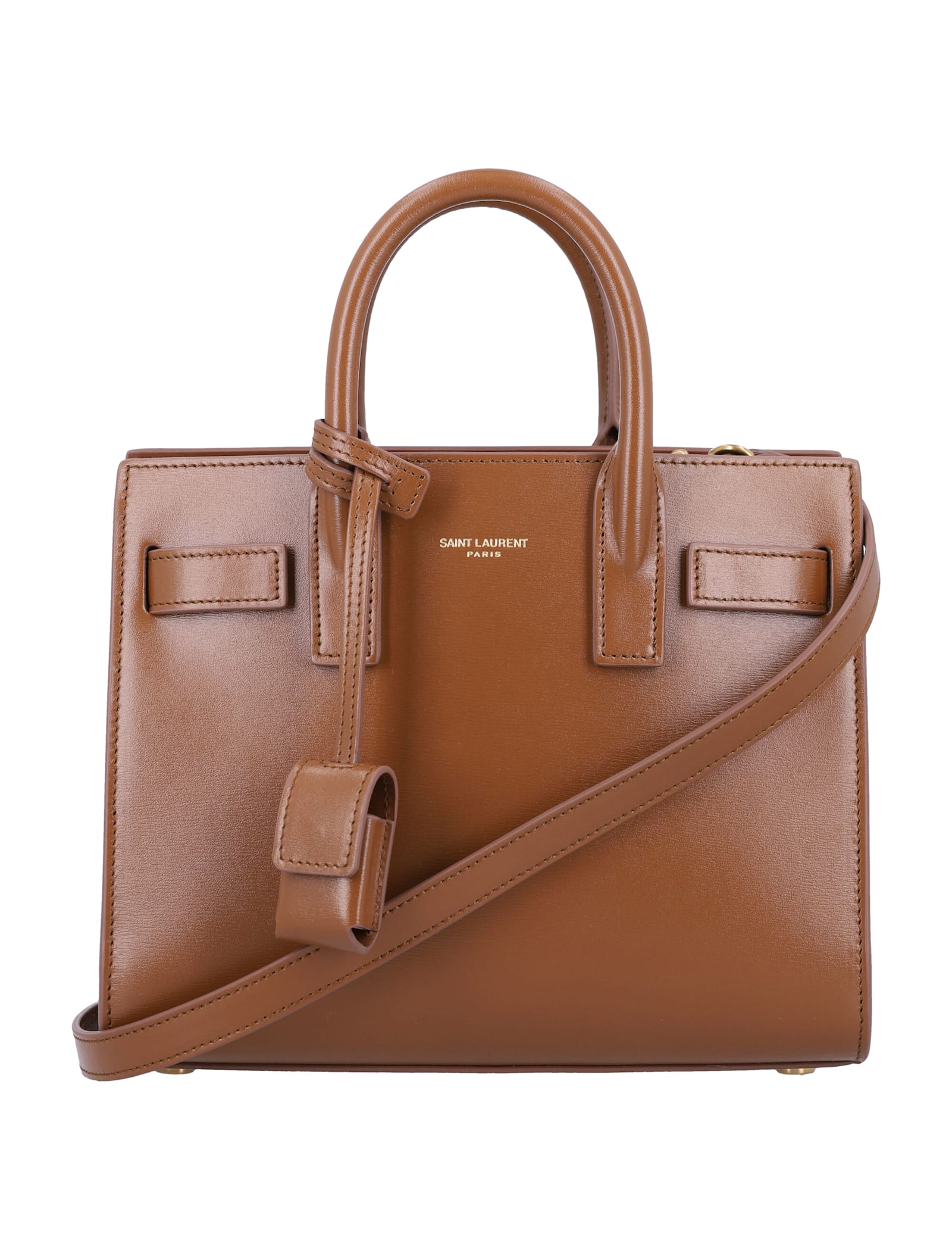 Saint Laurent Sac De Jour Leather Handbag In Brown