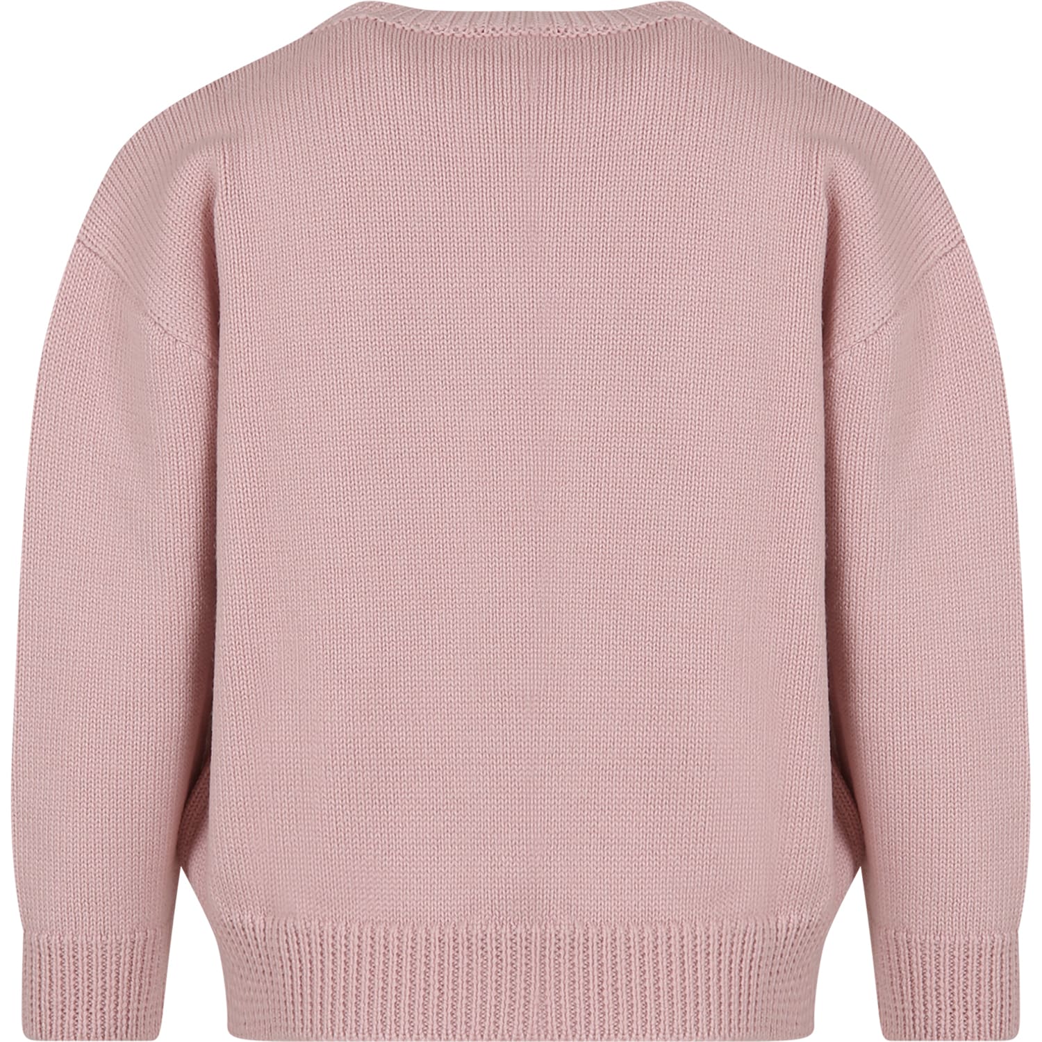 Shop Fendi Pink Sweater With Logo For Kids