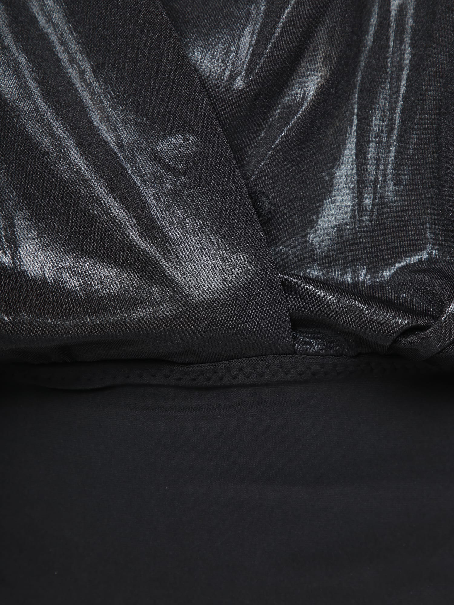 Shop Norma Kamali Lamã© Black Bodysuit