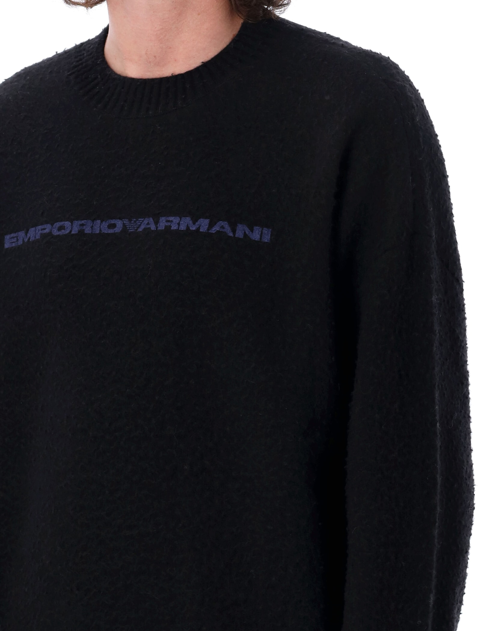 Shop Emporio Armani Logo Sweater In 0999