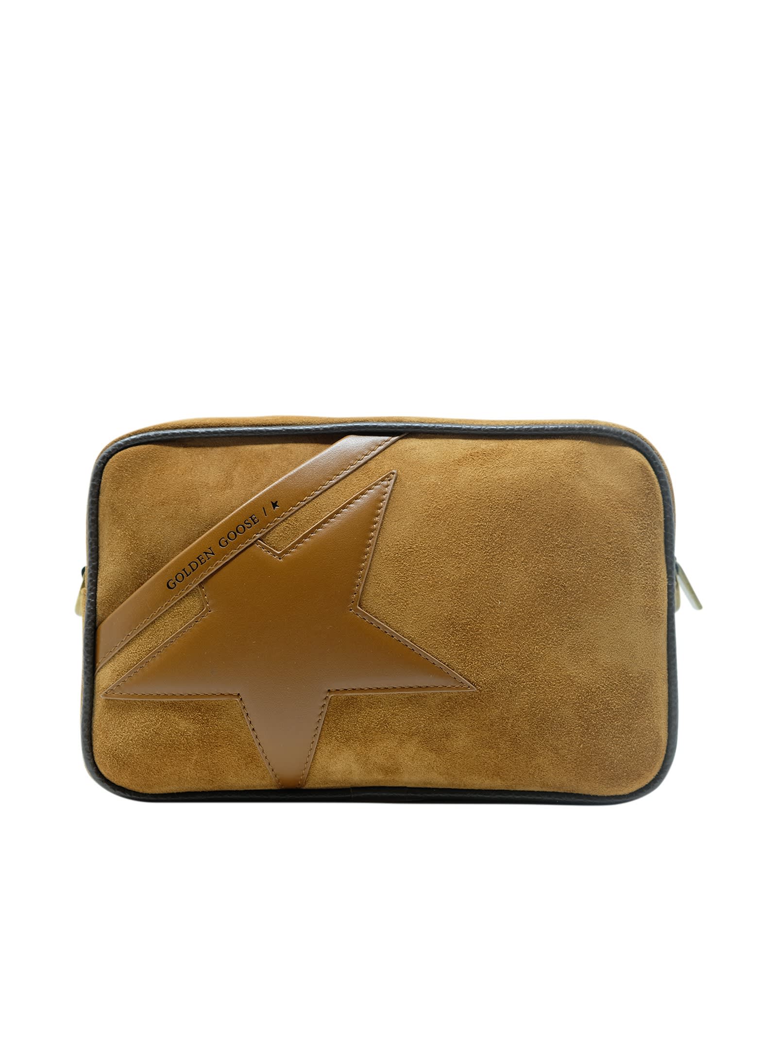 Golden Goose Tobacco Suede Leather Star Bag