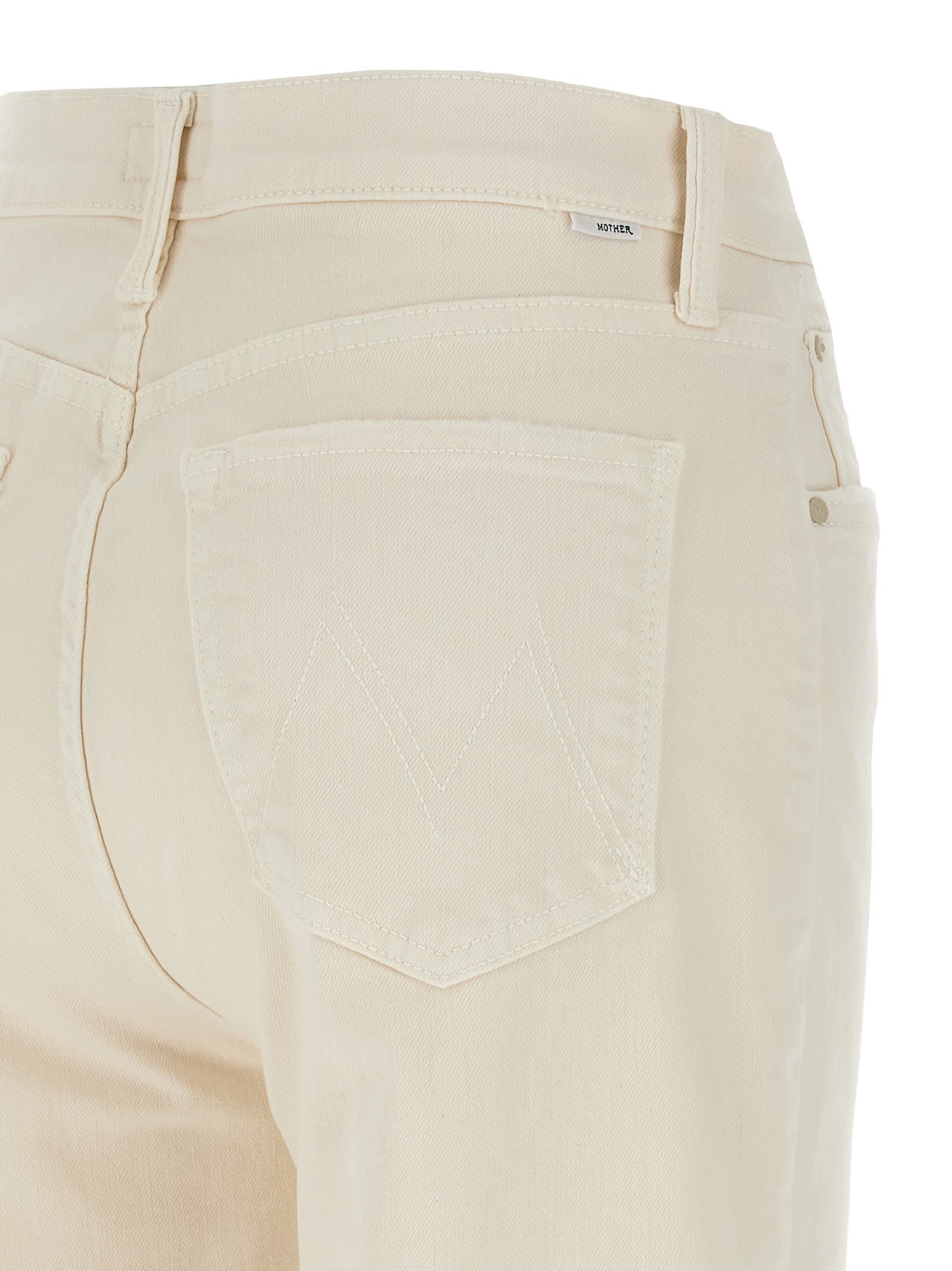 Mother Stretch Denim The Rambler Trousers In White