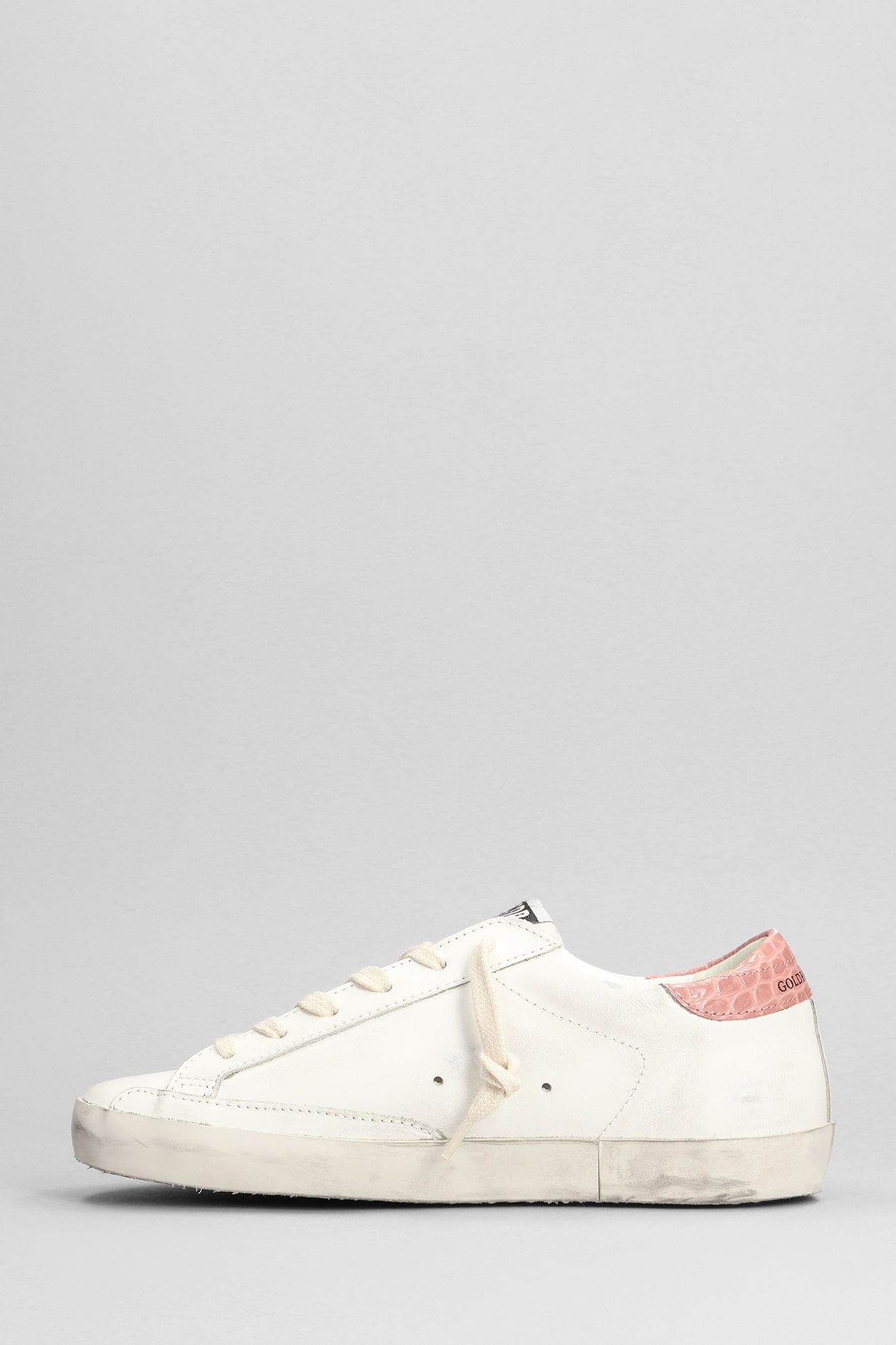 Shop Golden Goose Superstar Sneakers In White Leather