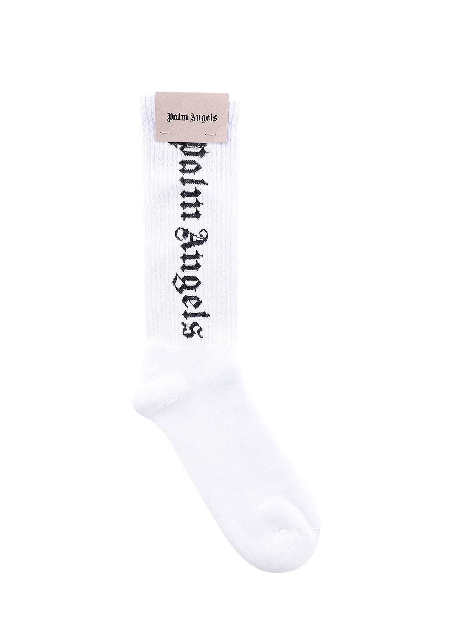 Shop Palm Angels Socks In Bianco/nero