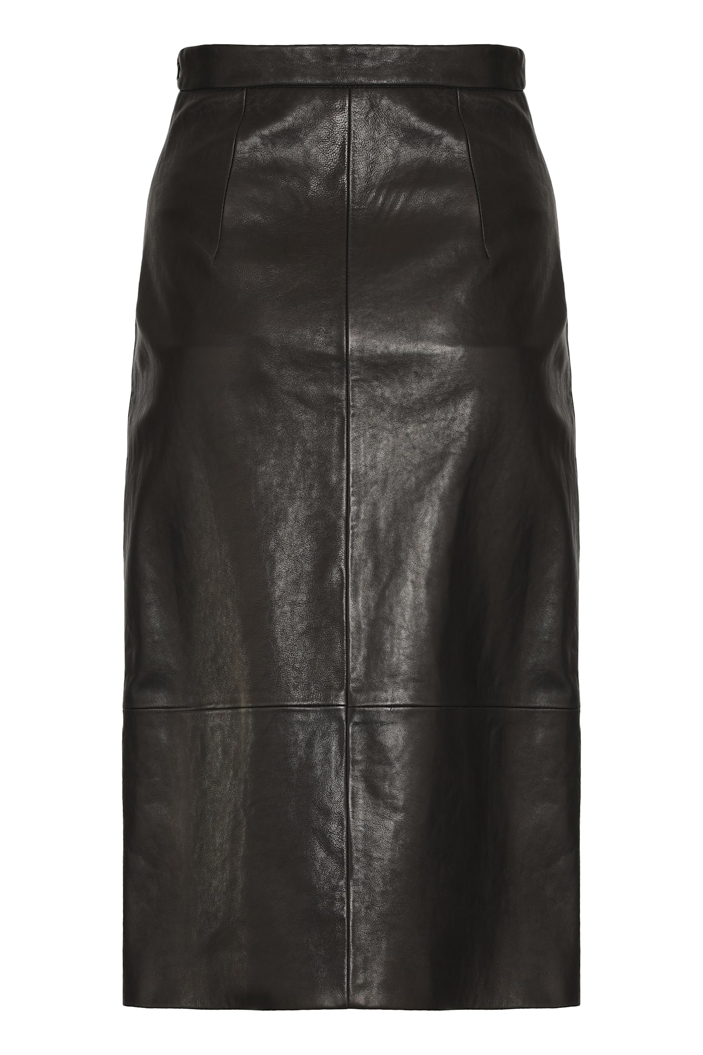 Khaite Fraser Leather Skirt In Black
