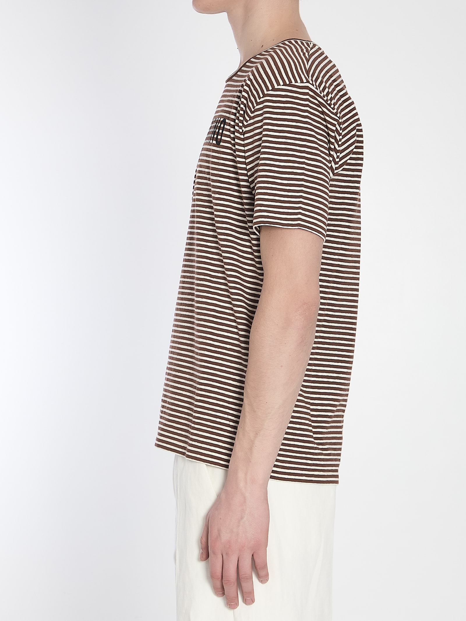 【VALENTINO】Embroidered Stretch Linen Blend T-Shirt Valentino Garavani Men Embroidered Stretch Linen Blend T