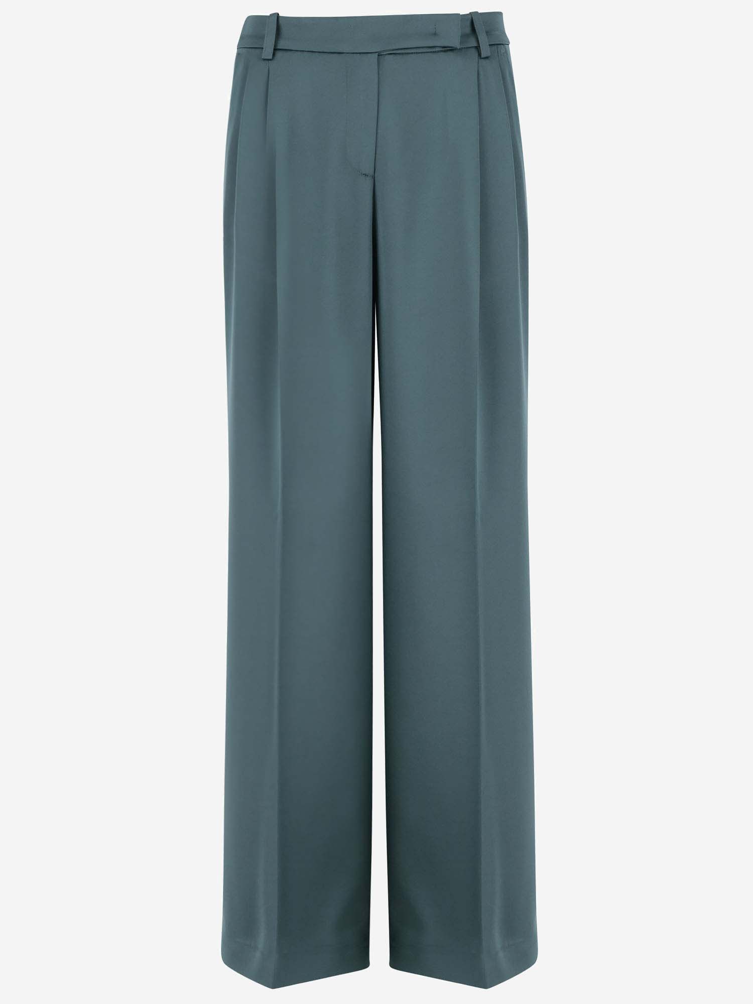 Shop Pinko Satin Fabric Pants In Green