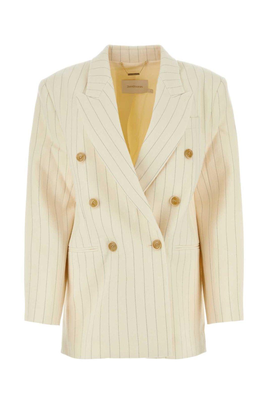 ZIMMERMANN DOUBLE BREASTED PINSTRIPED BLAZER