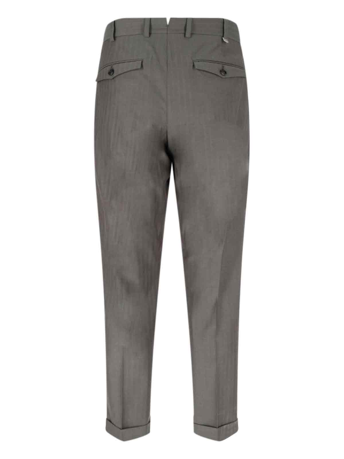 Pt Torino High-waisted Chino Pants With Tailored Detailing In Gray