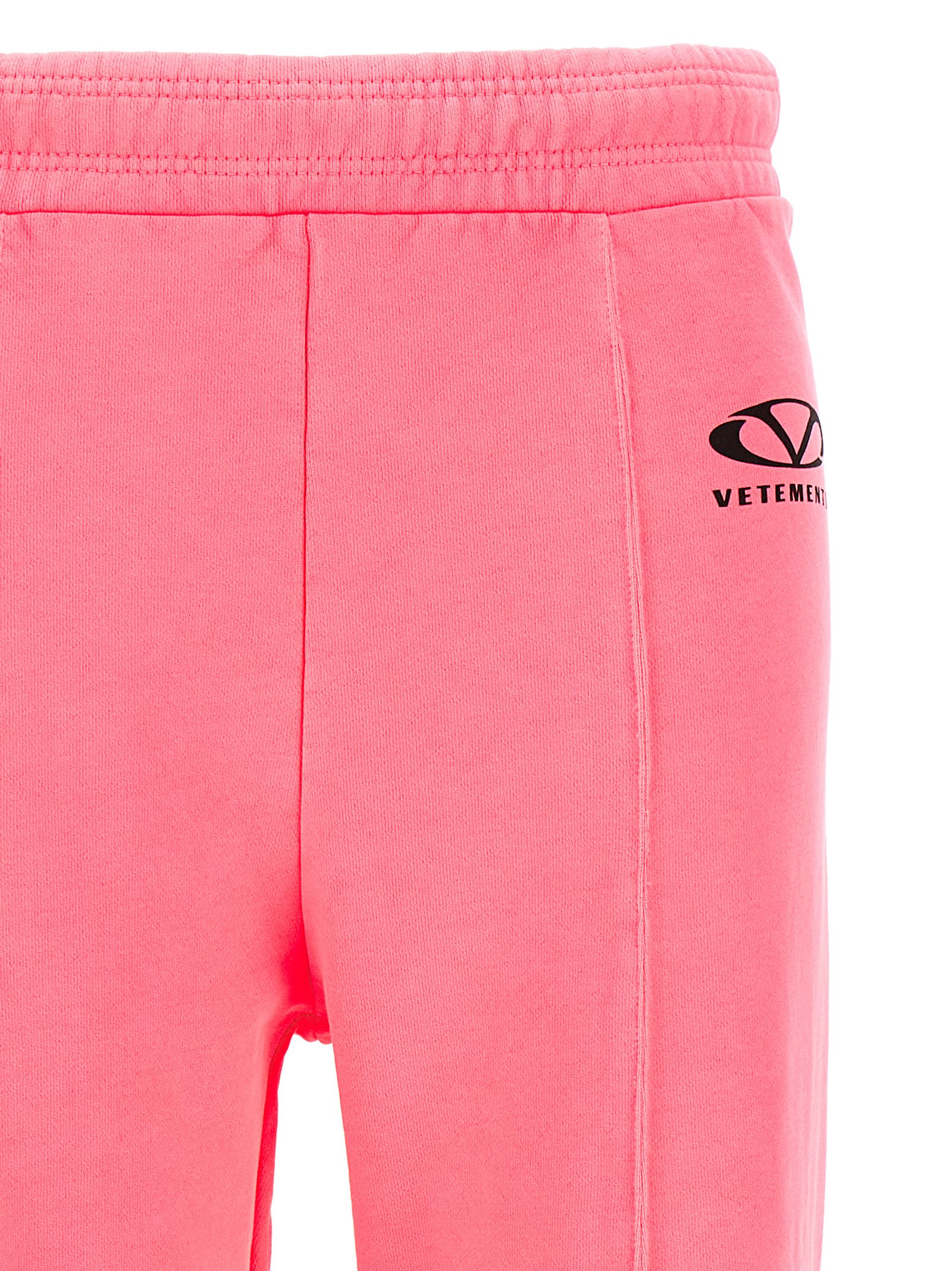 Vetements Oval Logo Fitted Sweatpants With Removable Straps In Pink