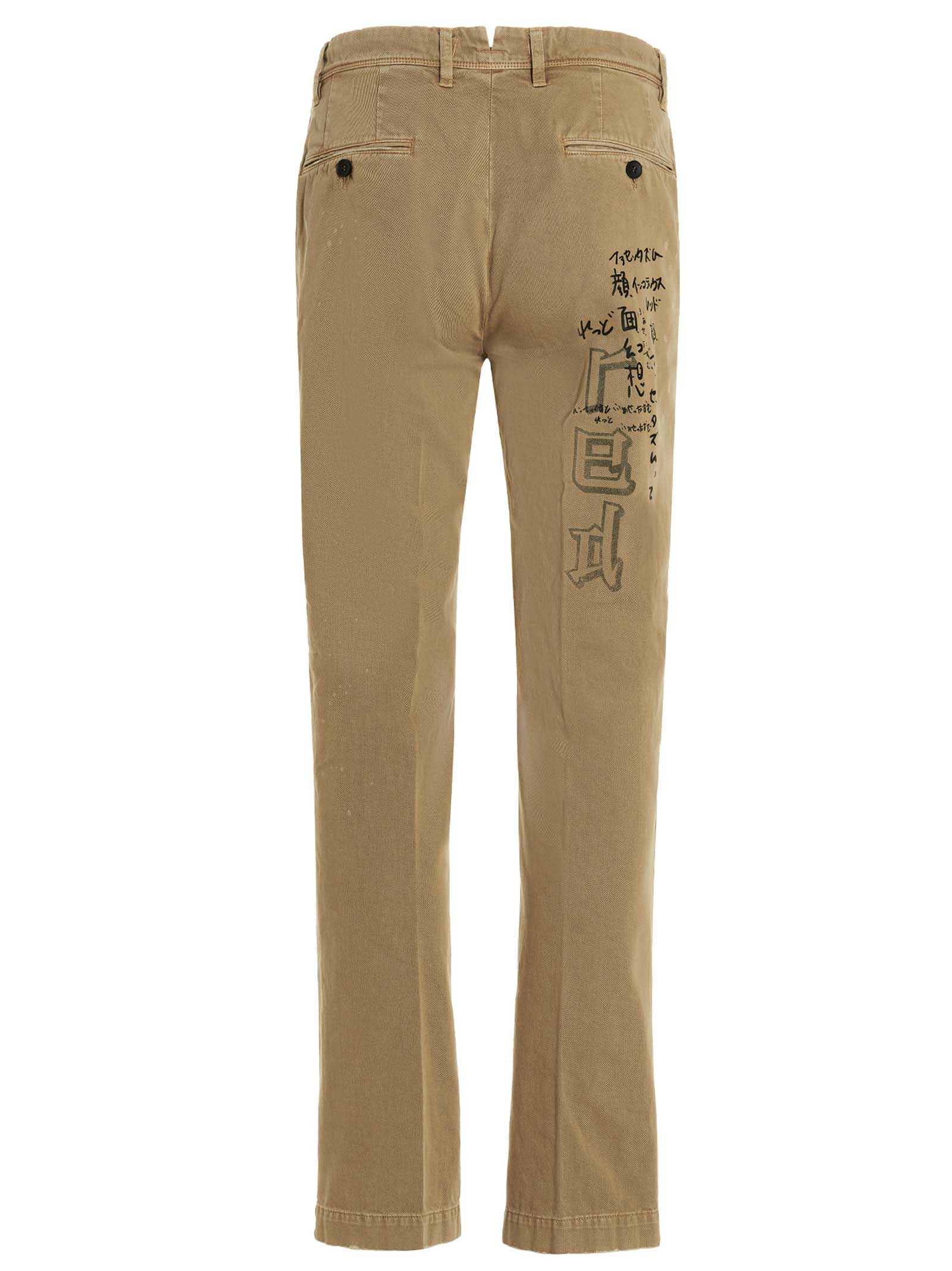 Shop Incotex Red Printed Pants In Beige