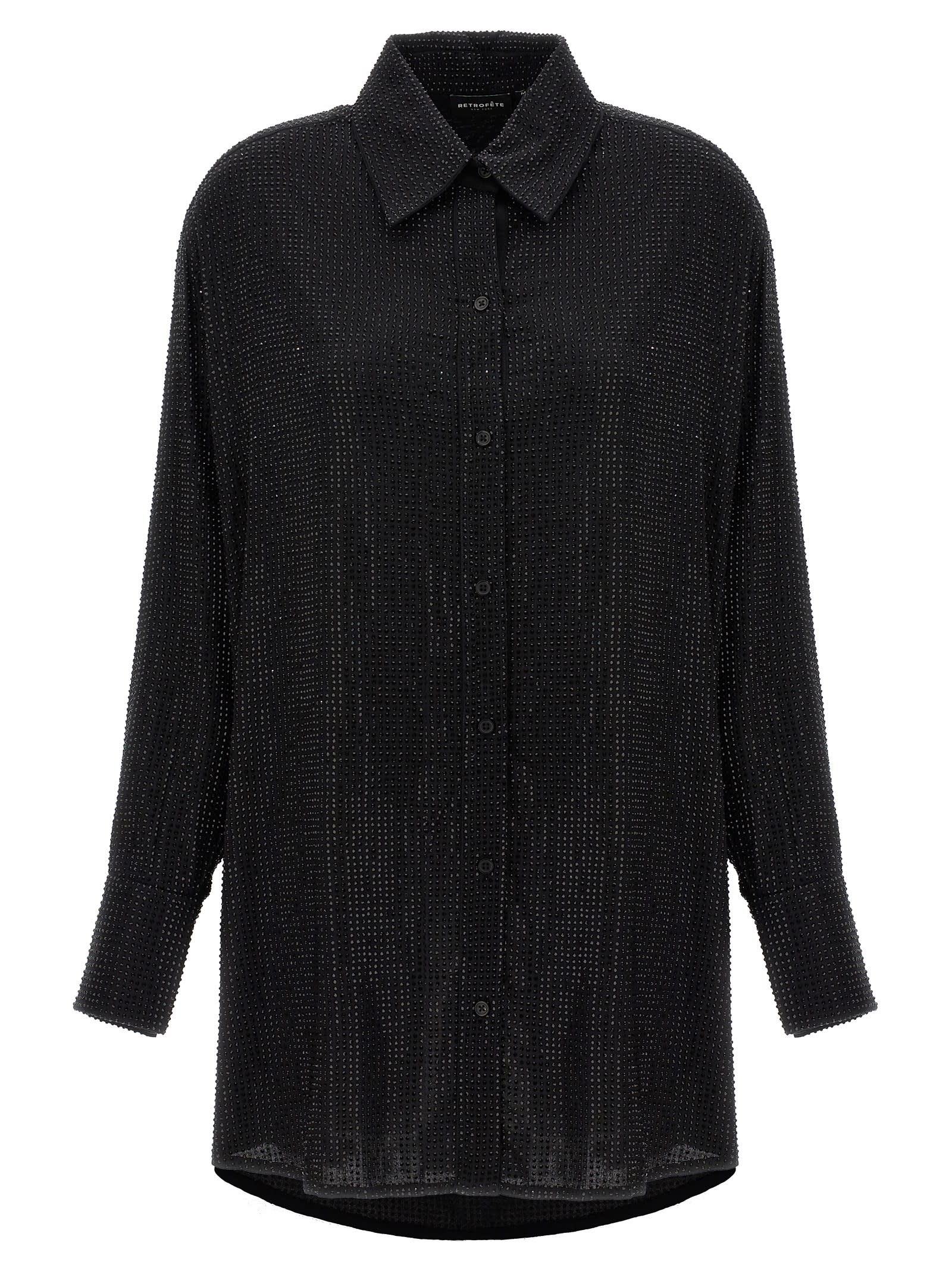 Shop Retroféte Maddox Shirt Dress In Black