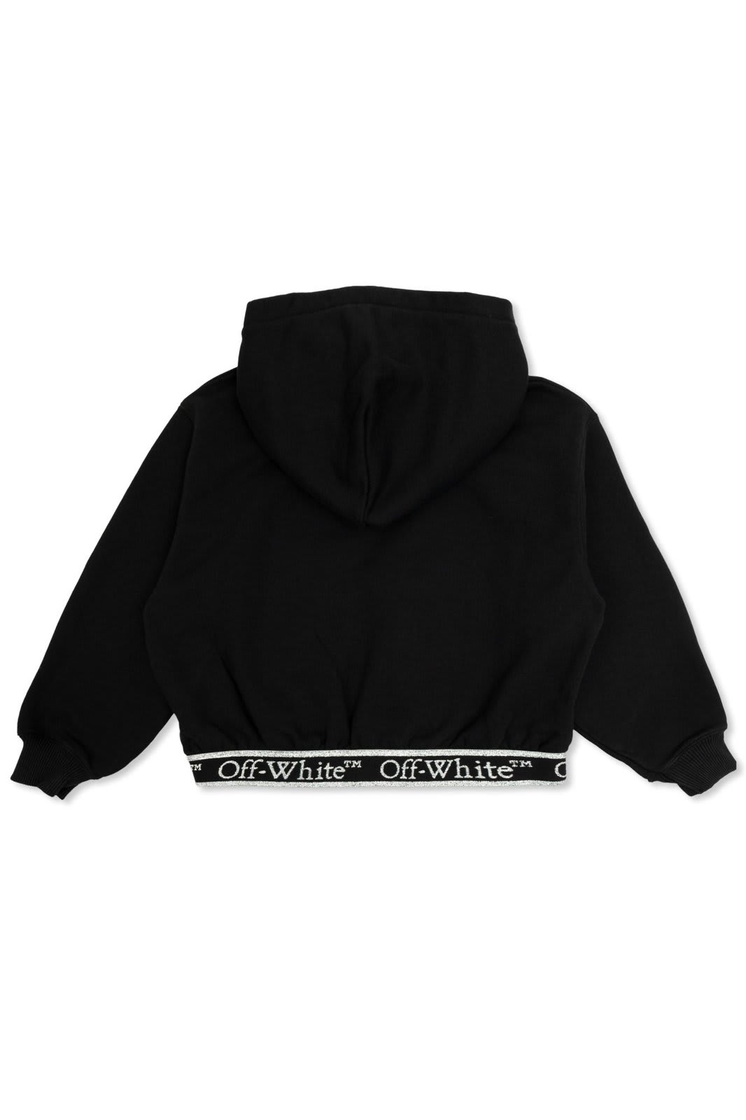 OFF-WHITE BOOKISH LOGOBAND CROPPED HOODIE 