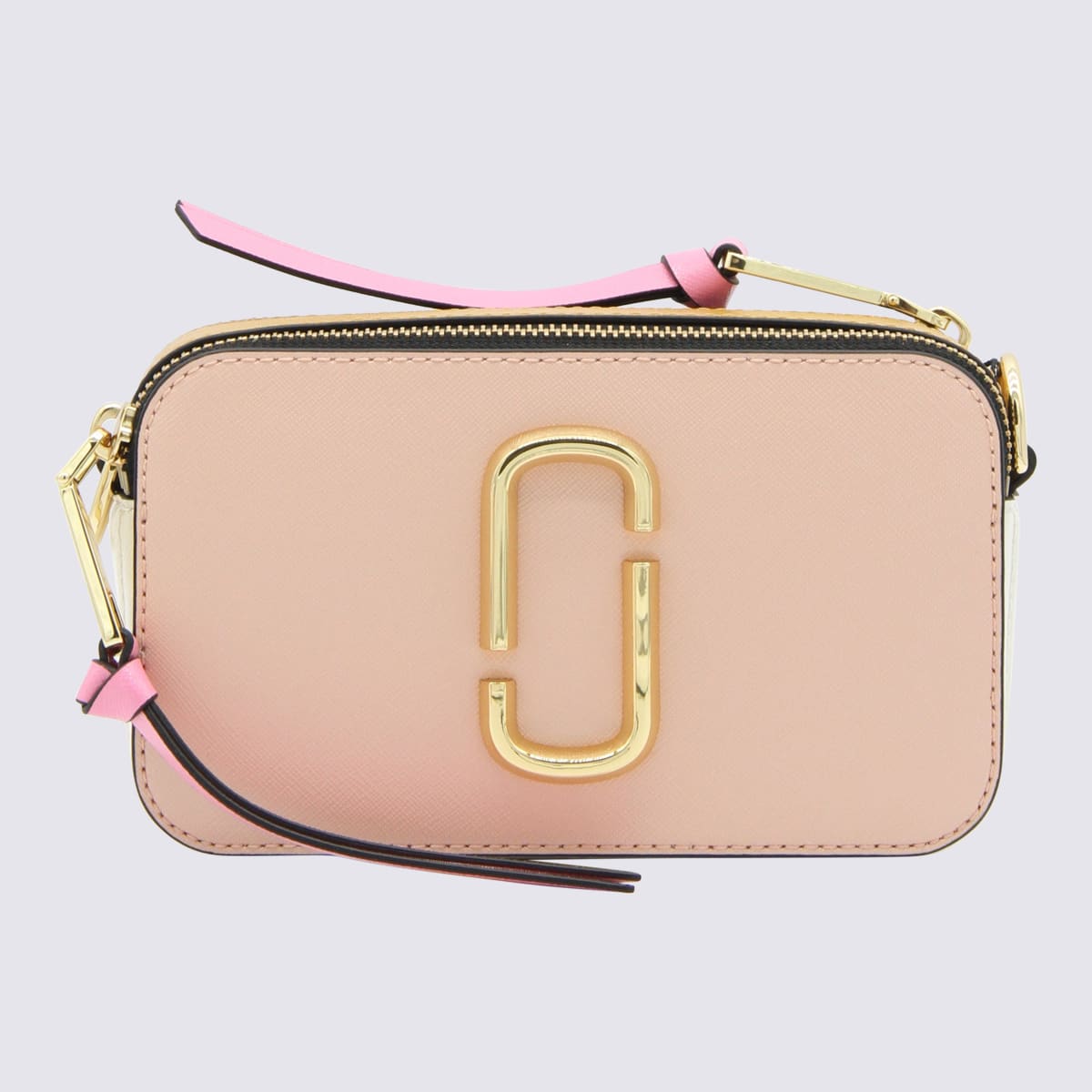 Shop Marc Jacobs Pink, Yellow And Cream Leather The Snapshot Crossbody Bag In Rose Multi