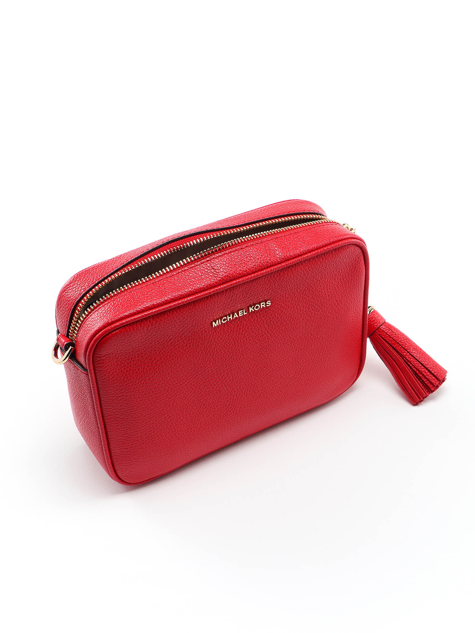 michael kors camera bag red