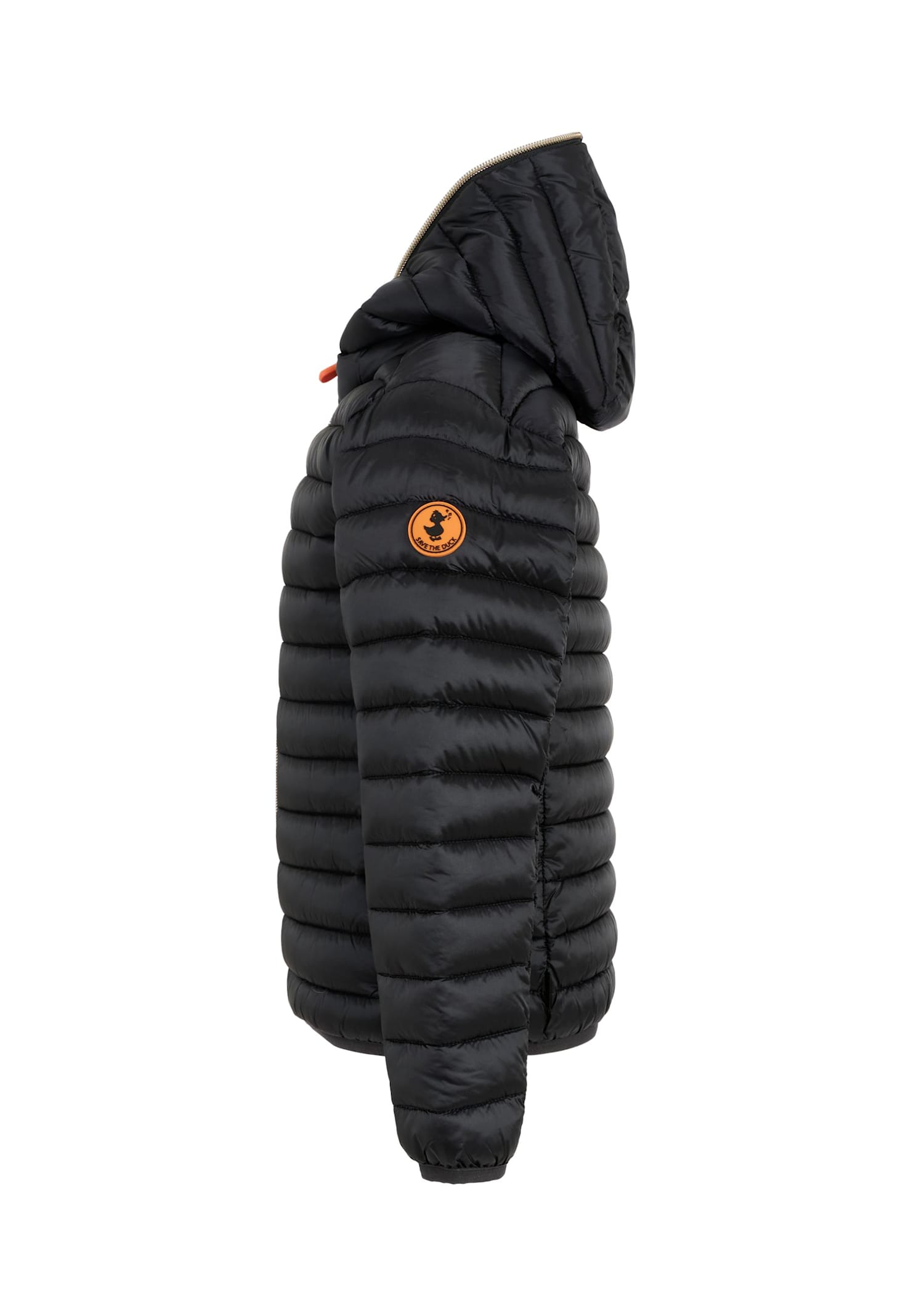 Save The Duck Blue Iris Down Jacket For Girl With Logo In Black