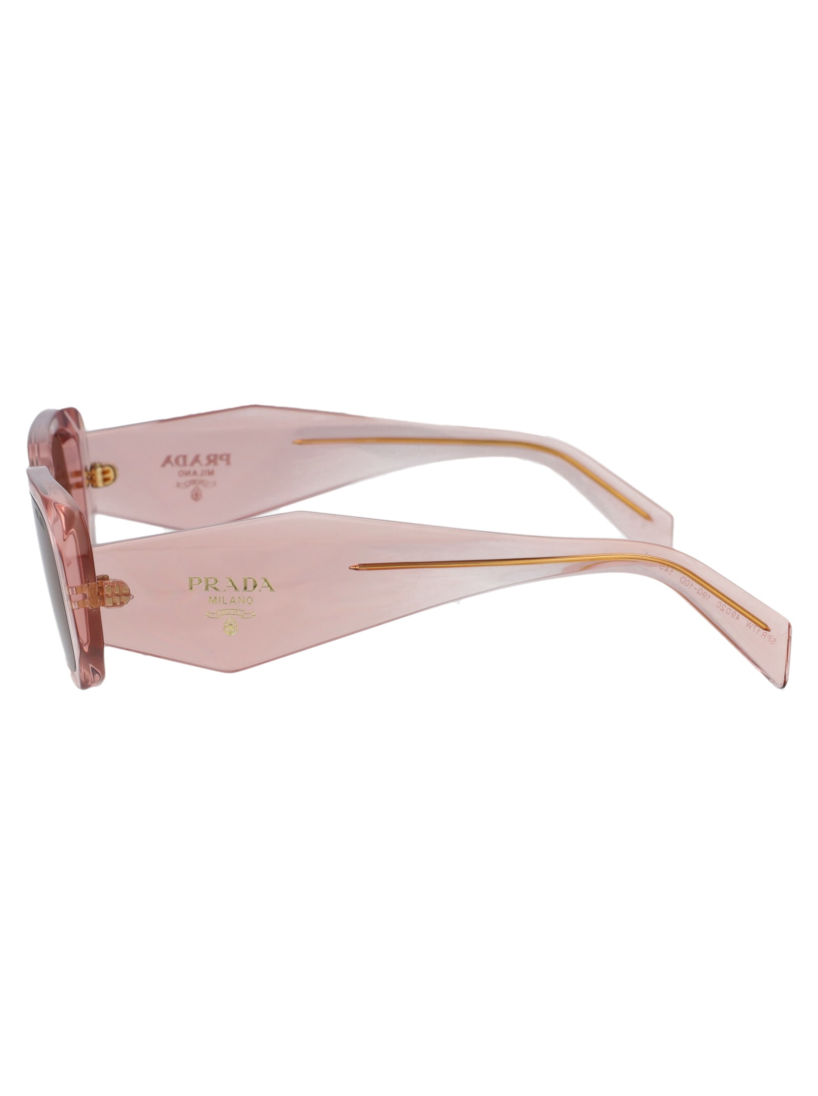 Shop Prada 0pr 17ws Sunglasses In 19q10d Transparent Peach