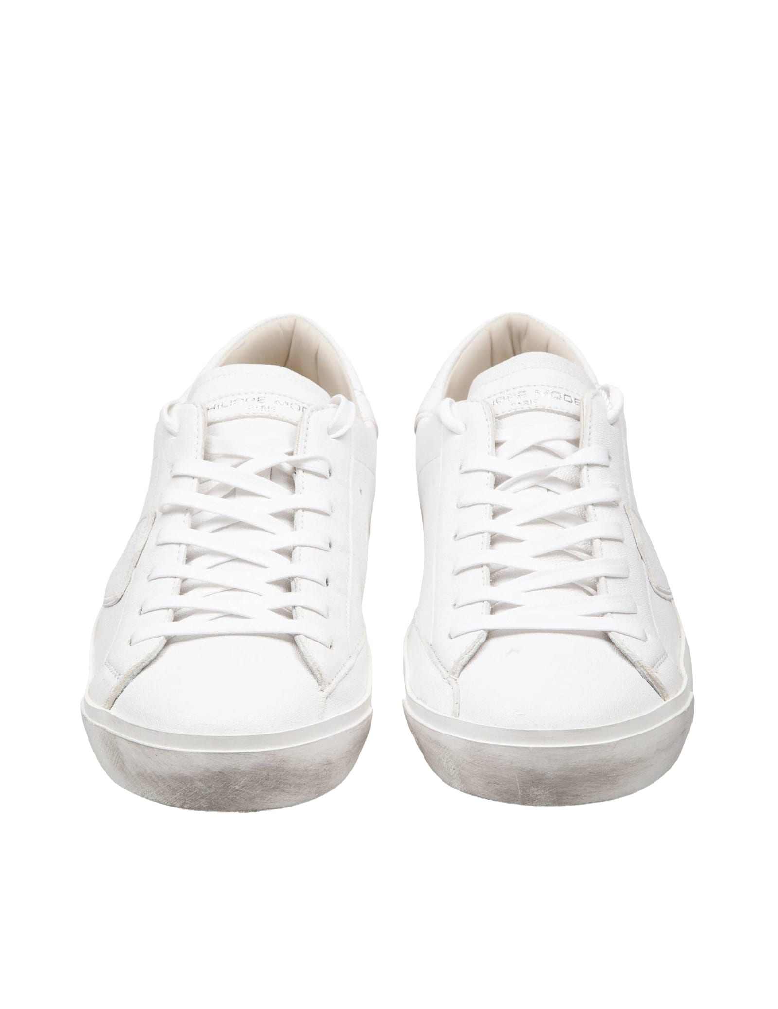 Shop Philipp Plein Philippe Model Paris High Sneakers In Laminated Leather In White