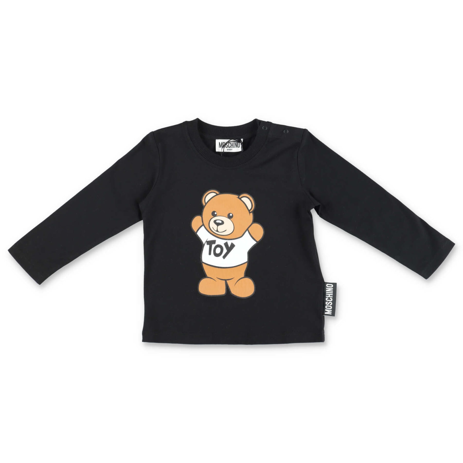 Moschino T-shirt Teddy Bear Nera In Jersey Di Cotone