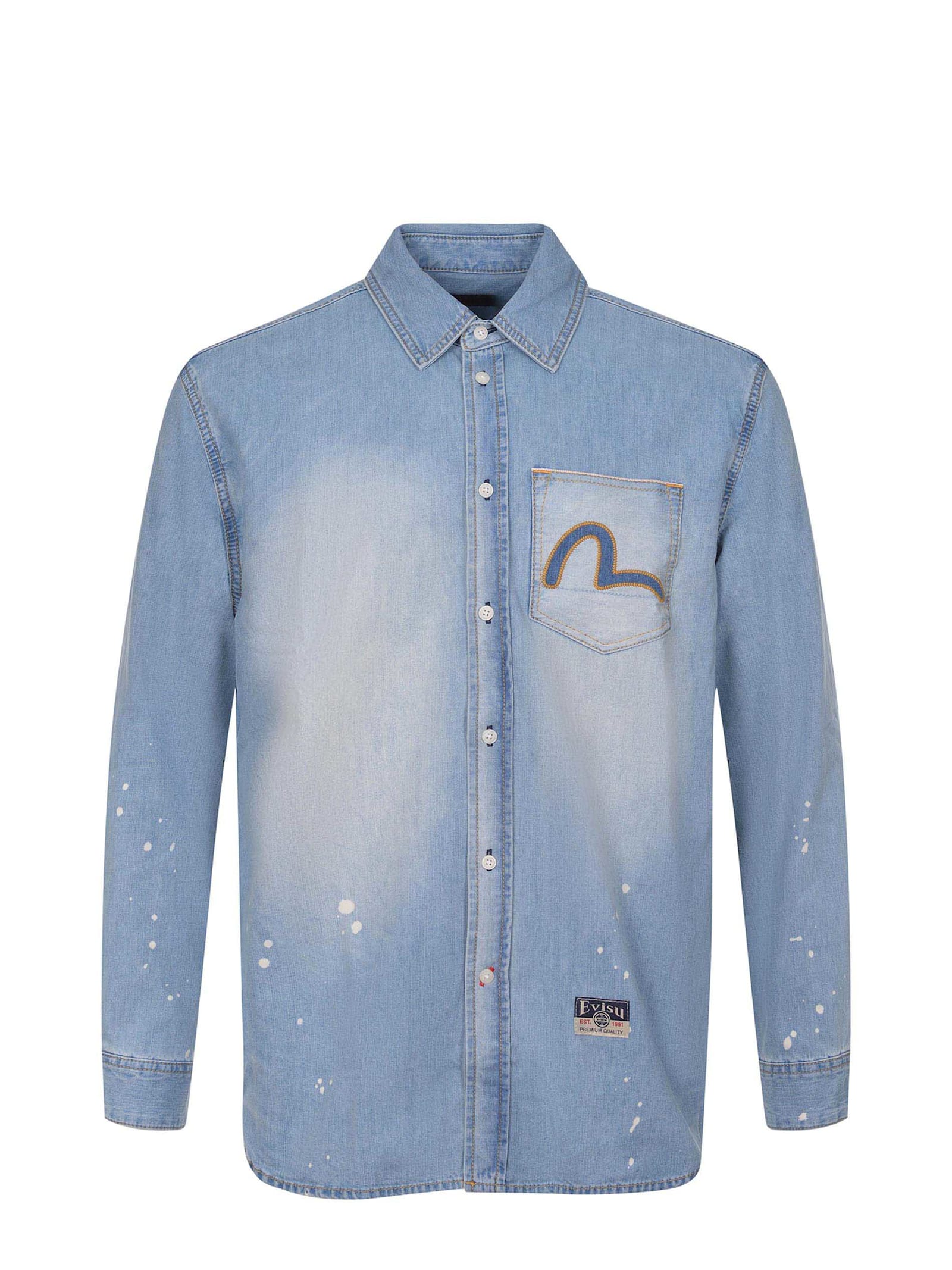 Evisu Shirt Made Of Denim.