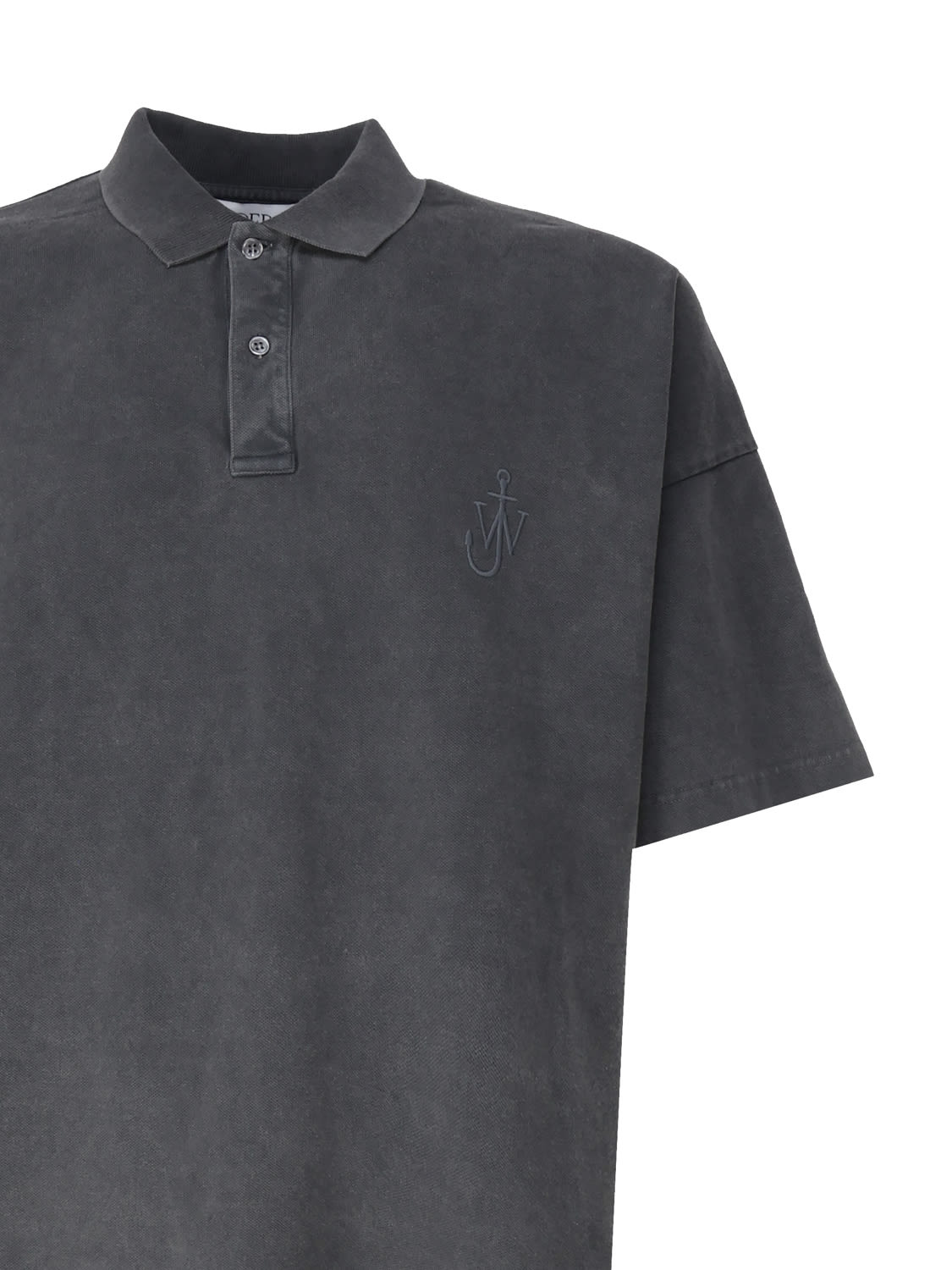 Shop Jw Anderson Polo Shirt With Embroidered Logo In Grey