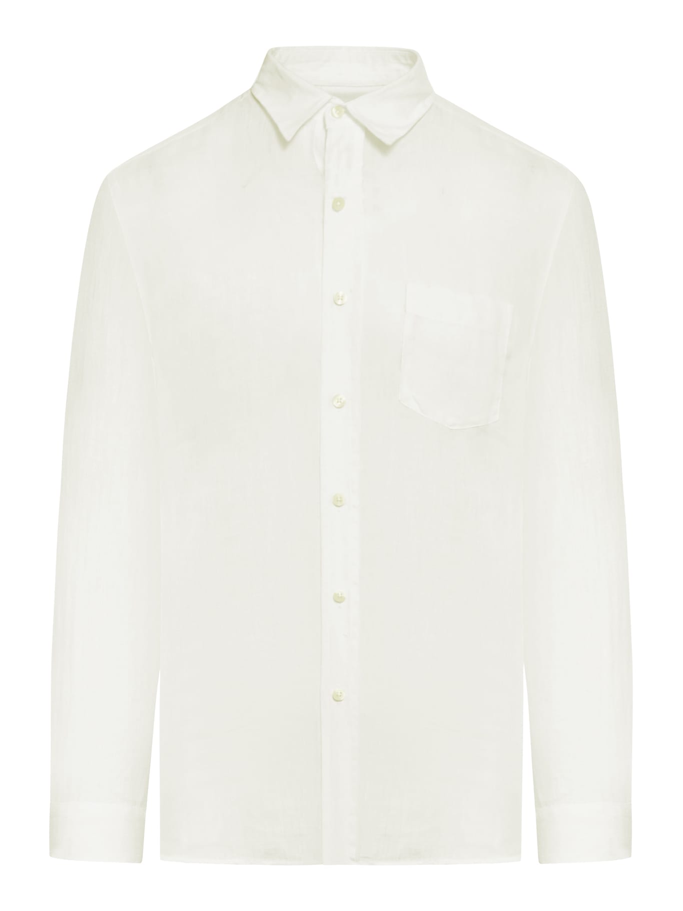 Shop 120% Lino Long Sleeve Regular Fit Men Shirt In Butter