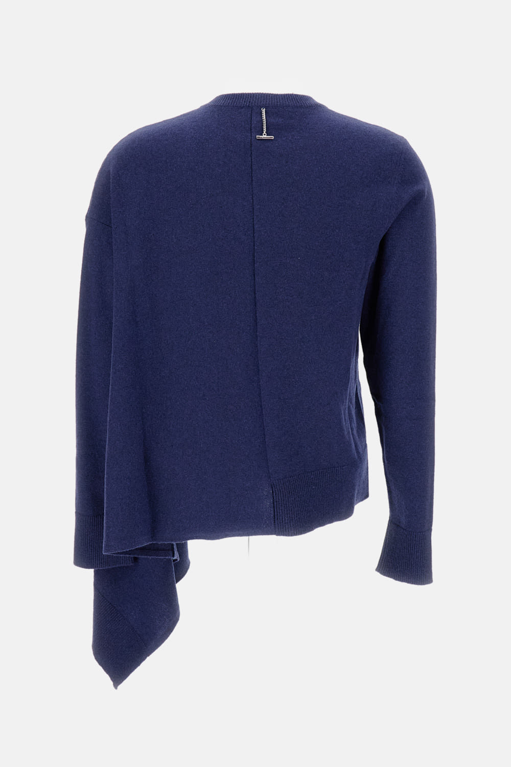 Alexander Mcqueen Asymmetric Hem Cashmere-wool Sweater In Blue