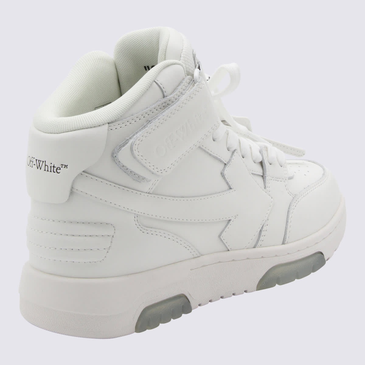 OFF-WHITE WHITE LEATHER OUT OF OFFICE HIGH TOP SNEAKERS