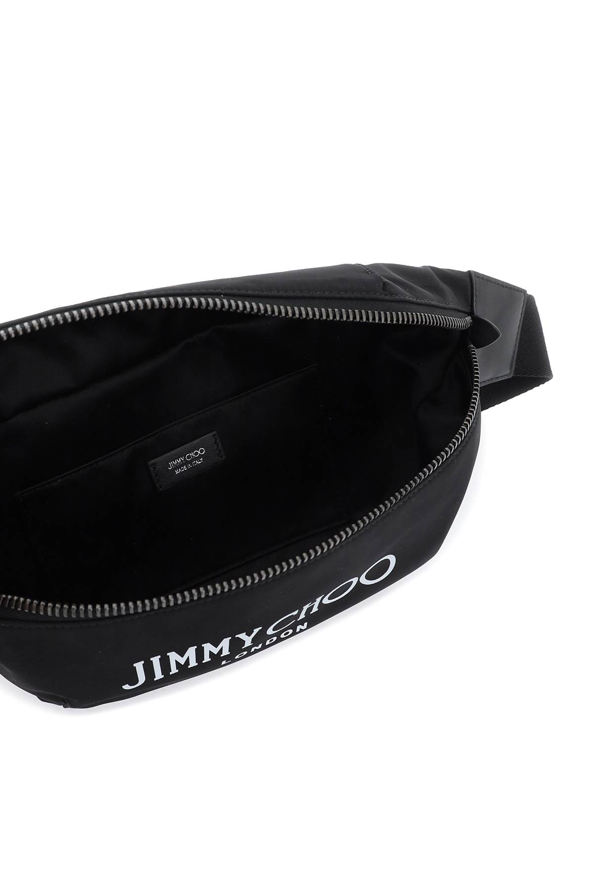 Shop Jimmy Choo Finsley Beltpack In Black Latte Gunmetal (black)