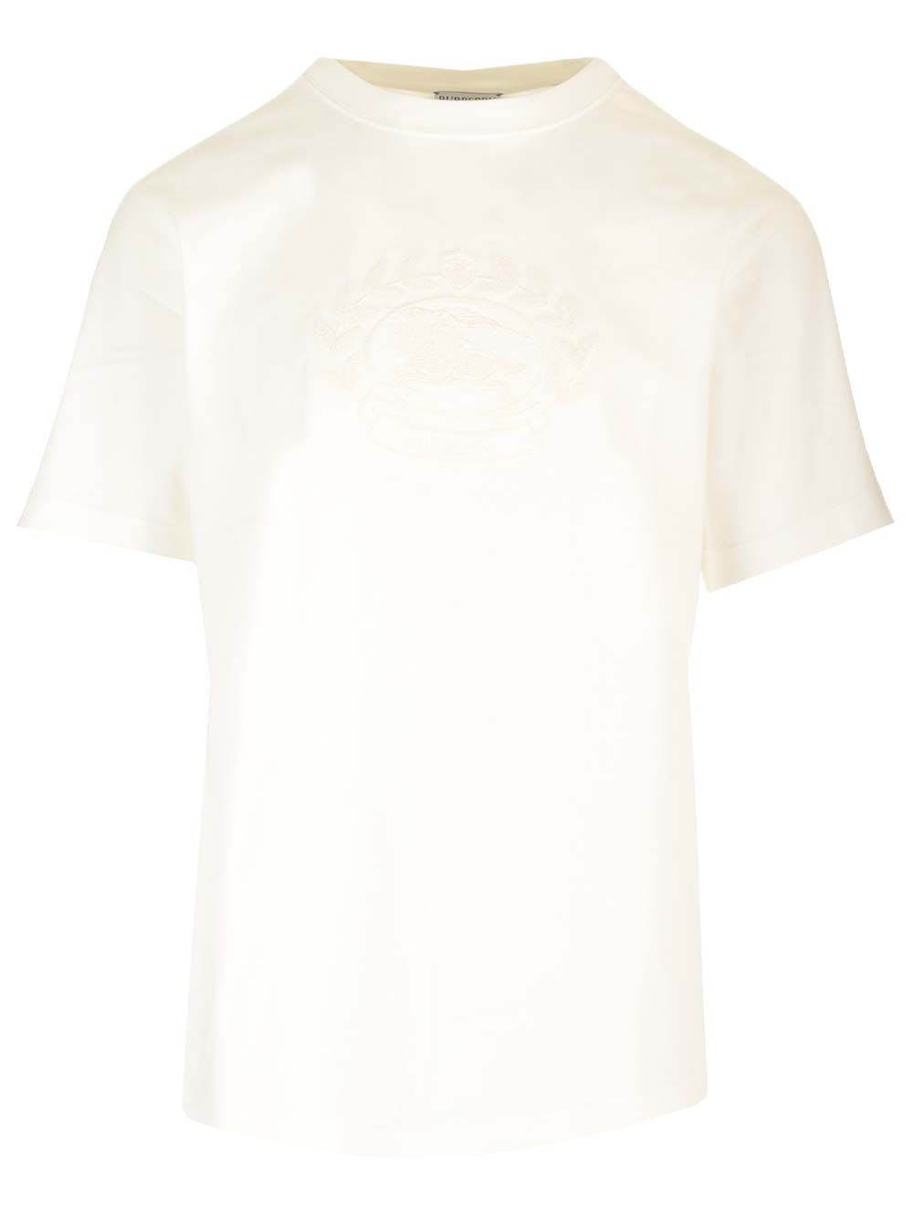 Shop Burberry Crew Neck T-shirt In White