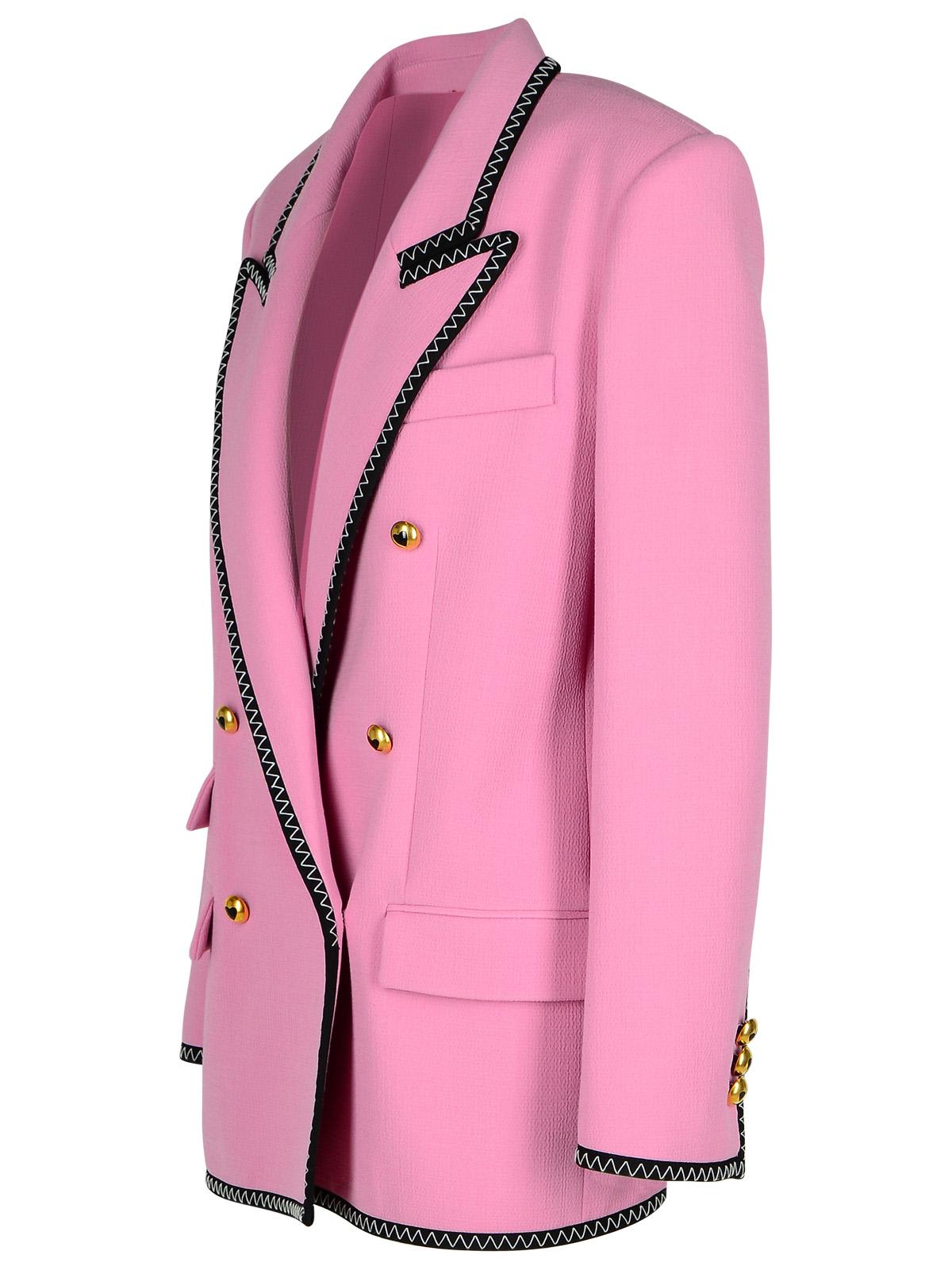 Shop Moschino Blazer In Pink Viscose Blend