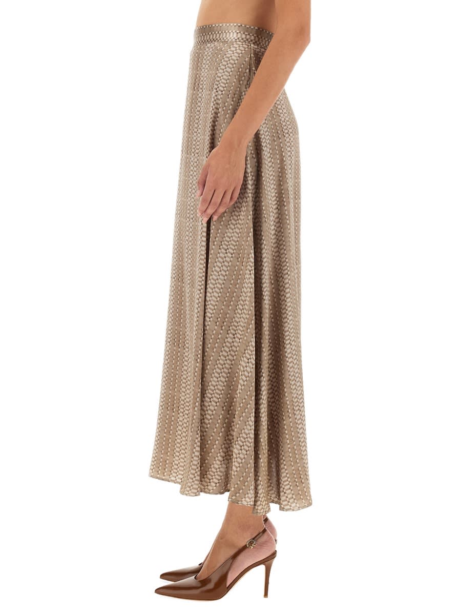 Shop Kiton Midi Skirt In Beige