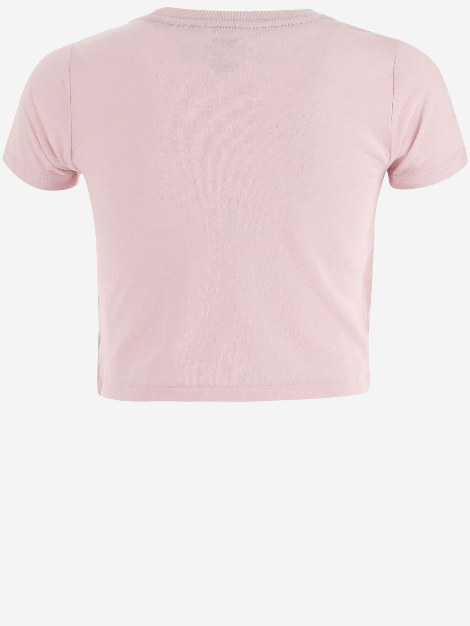 Shop Polo Ralph Lauren Cotton Crop T-shirt With Logo In Pink