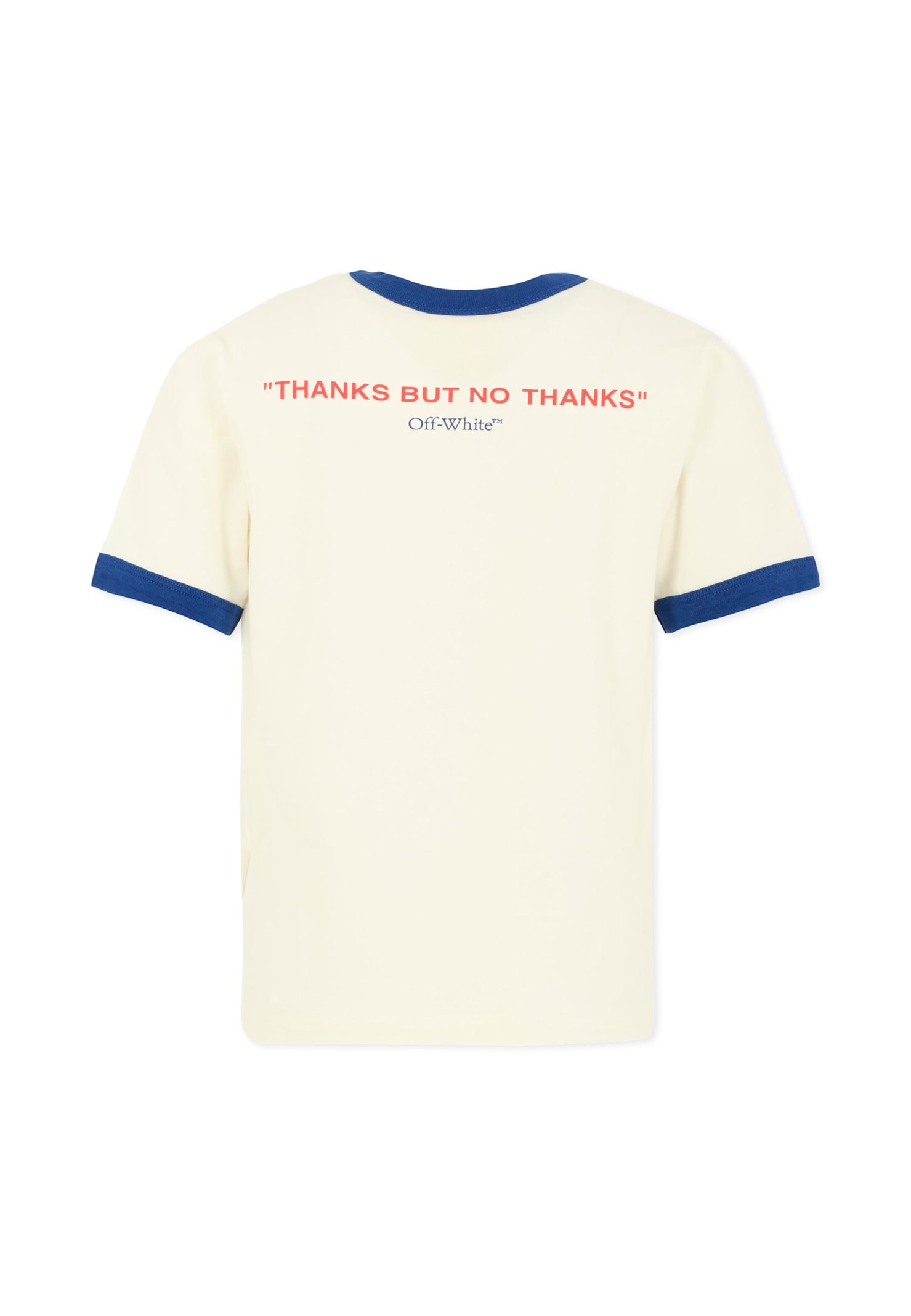 Off-white Ivory T-shirt For Girl With Logo In White