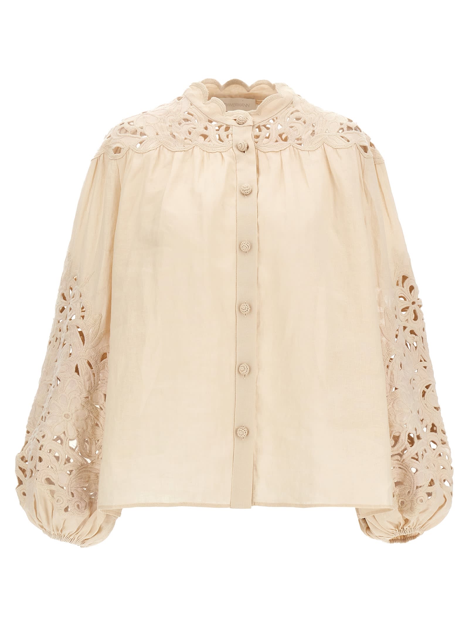 Shop Zimmermann Wylie Shirt In Beige