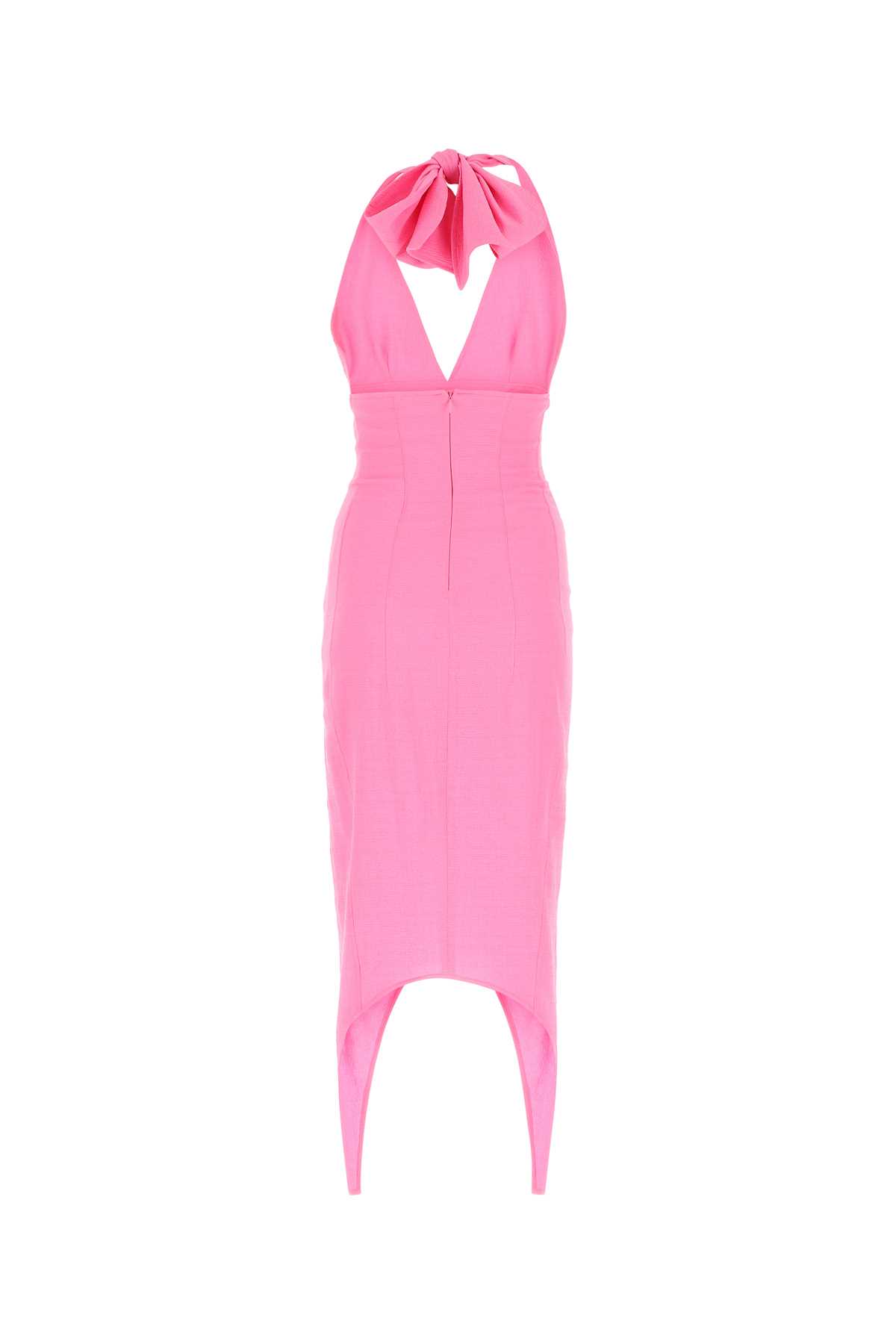 Shop Patou Pink Stretch Seersucker Dress In 453b