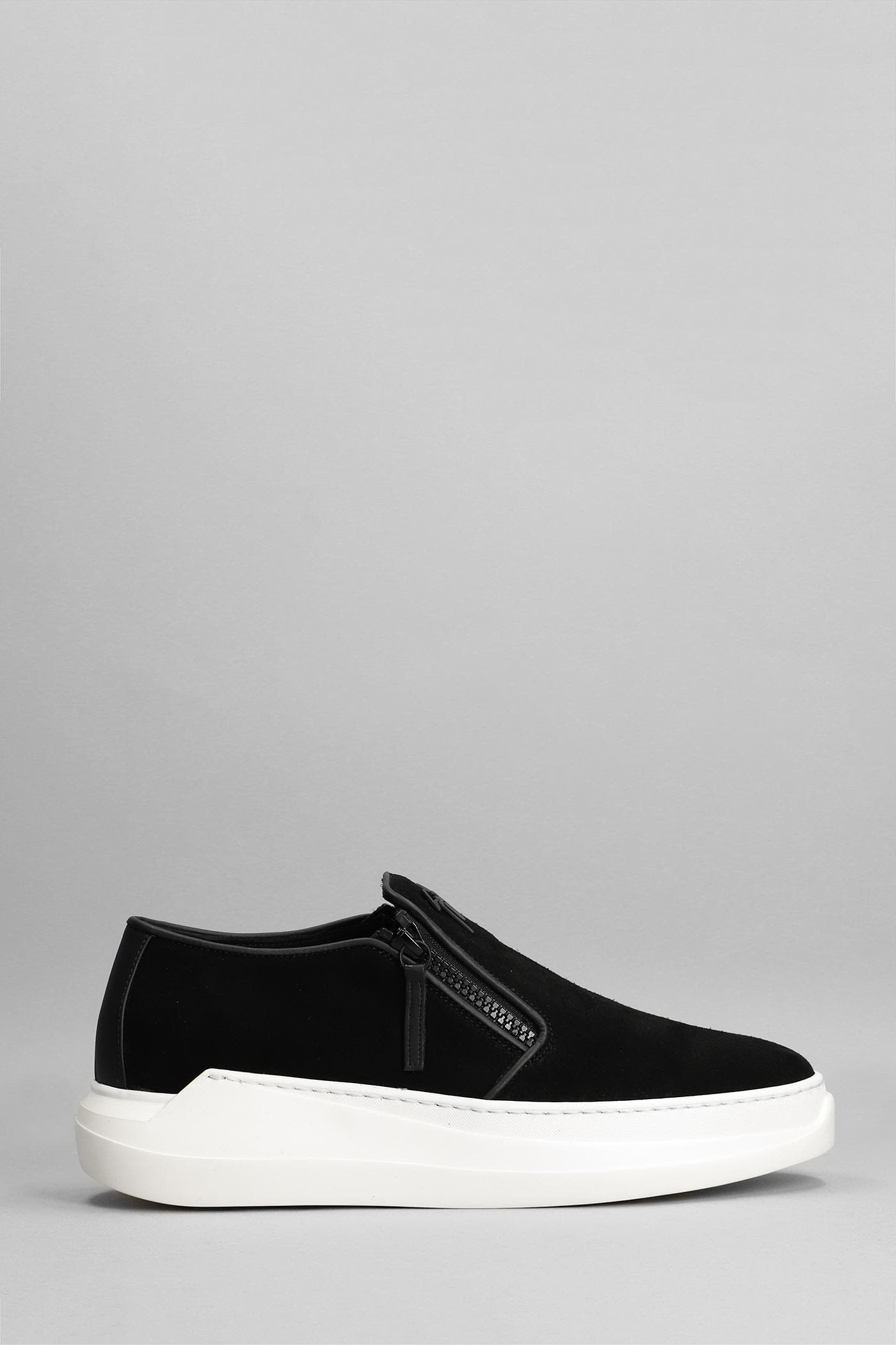 Giuseppe Zanotti Conley Zip Sneakers In Black Suede