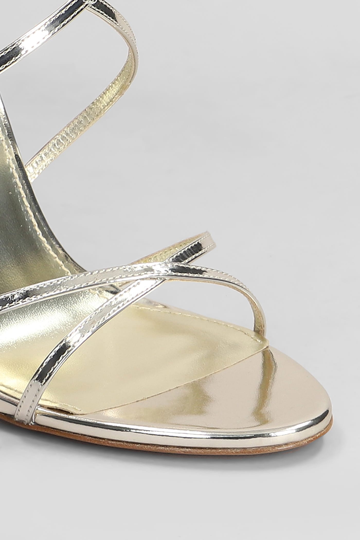Paris Texas Liz Lace Up Sandals In Platinum Leather In Platinum