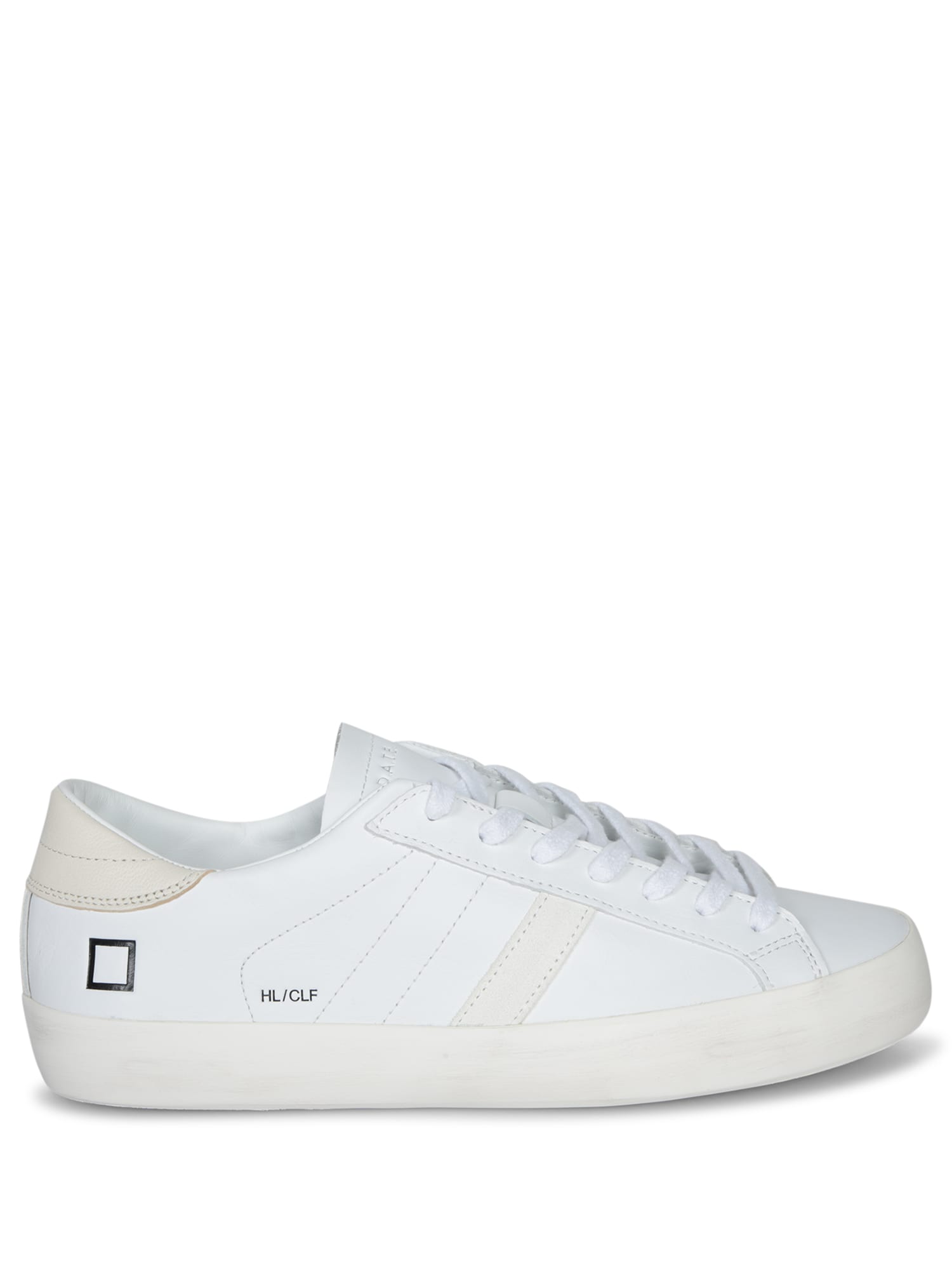 D. A.T. E. Hill Low Calf White Sneakers